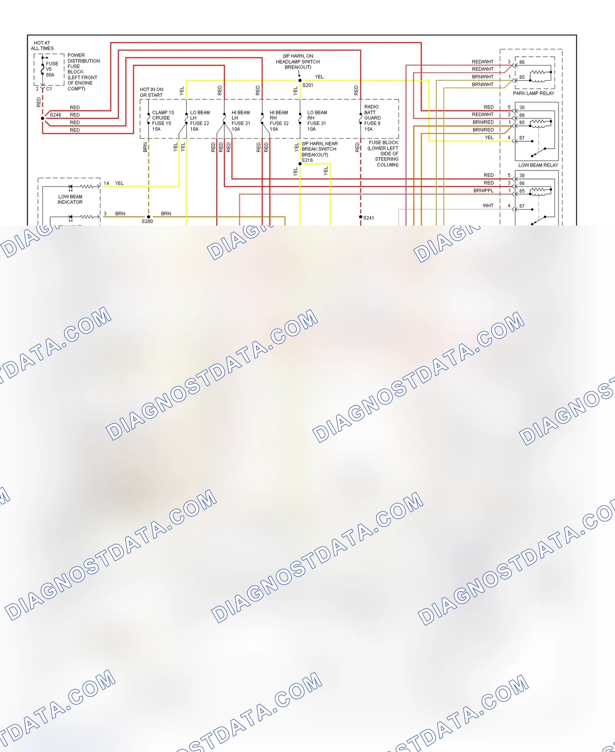 Scheme 10: Headlight Systems & Daytime Running Lights Wiring Diagram (Catera - With Xenon Lamps)