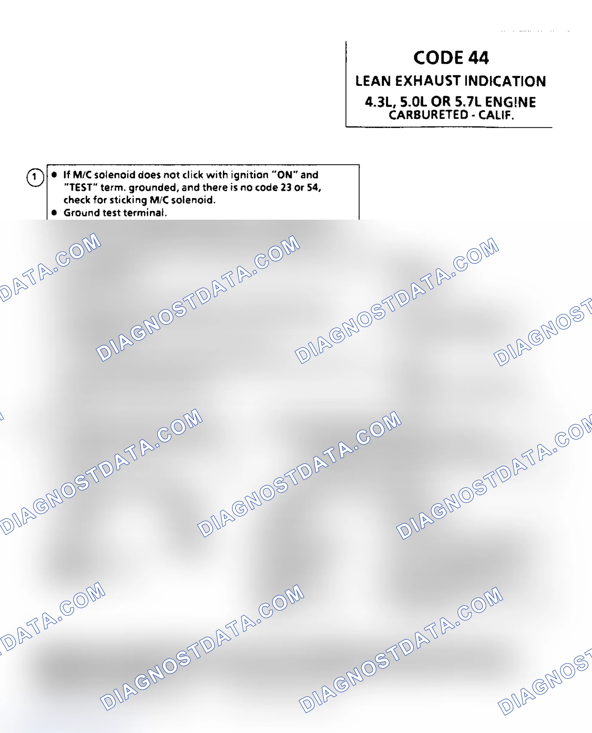 Scheme 97: Code 44: Lean Exhaust Indication