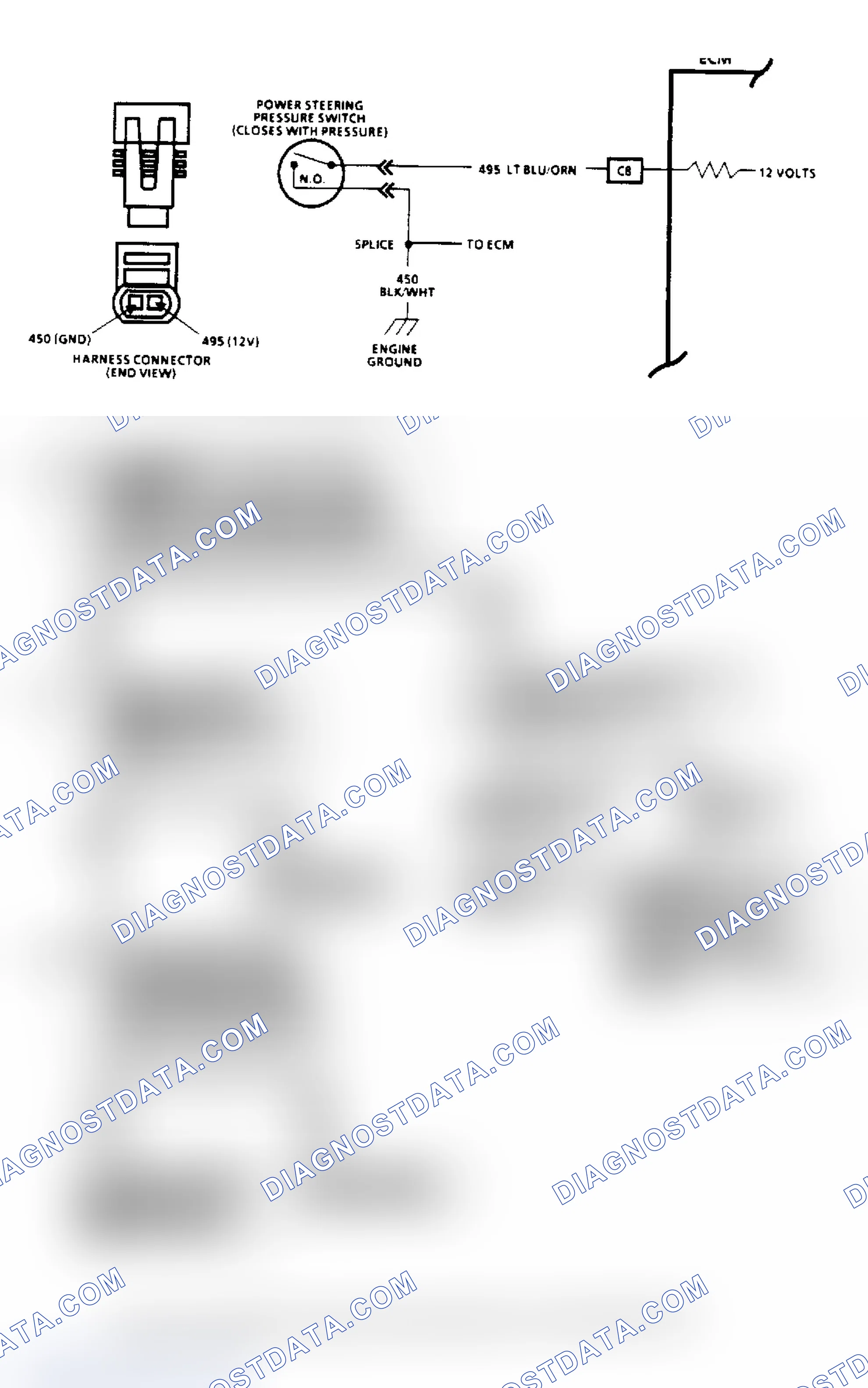 Scheme 118: Power Steering Pressure Switch (2.5L) - Flow Chart & Schematic