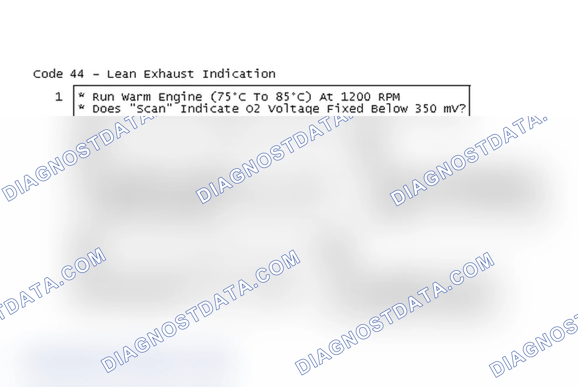 Scheme 425: Code 44 Flow Chart - Lean Exhaust Indication