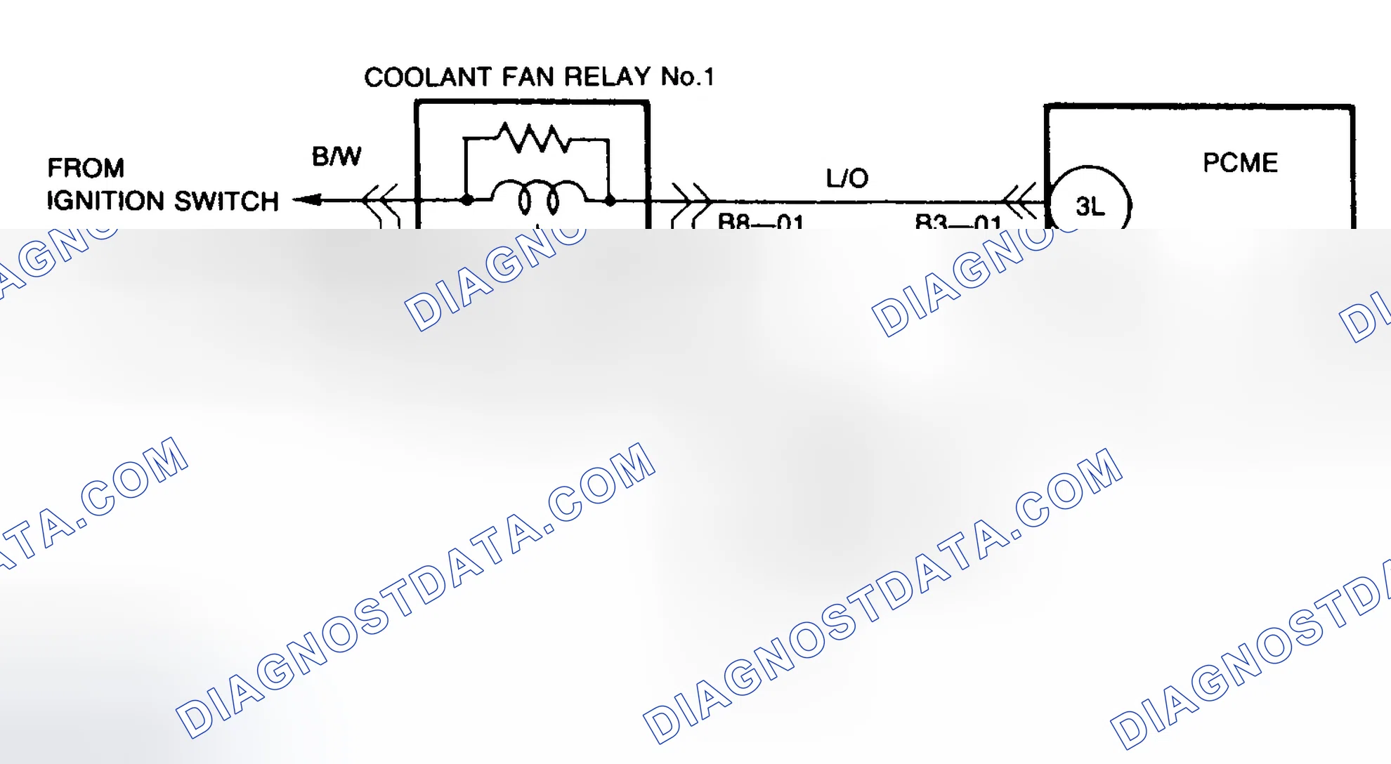 Scheme 74: Trouble Code No. 67 Schematic (Coolant Fan Relay No. 1)