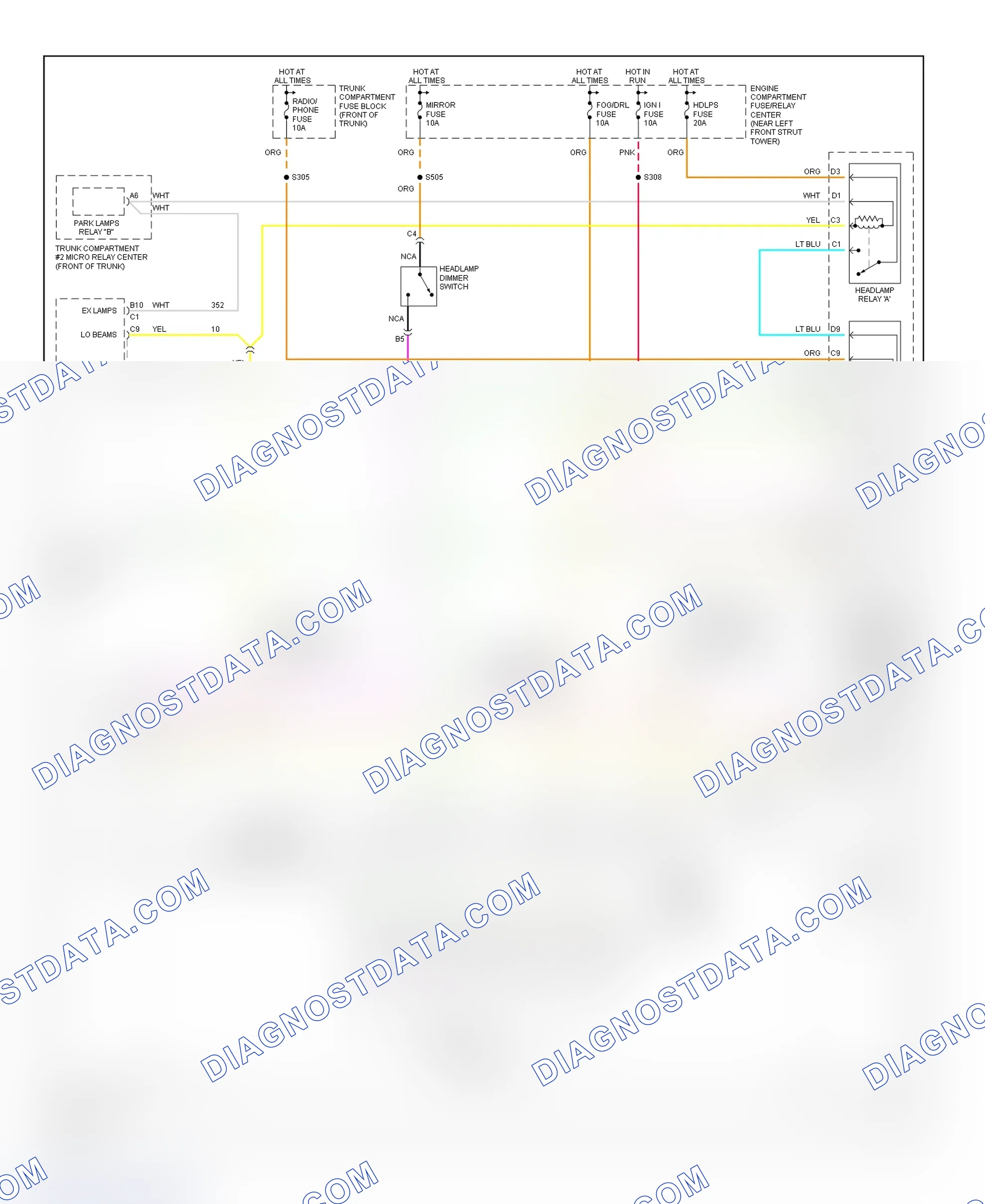 Scheme 1: Automatic Twilight Sentinel System Wiring Diagram (Concours & DeVille)