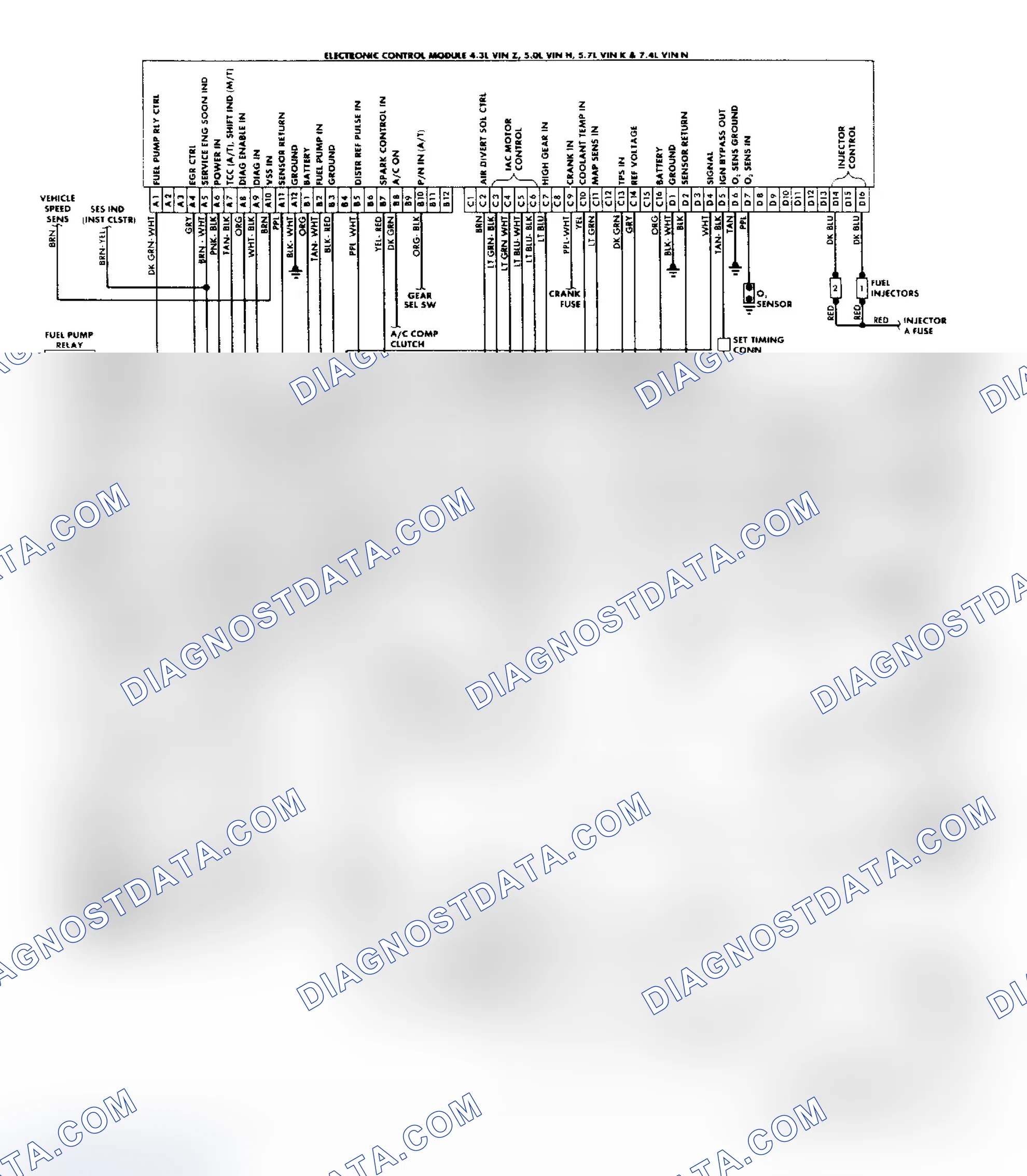 Scheme 182: "C/K" Series (4.3L, 5.0L, 5.7L & 7.4L) Wiring Diagram