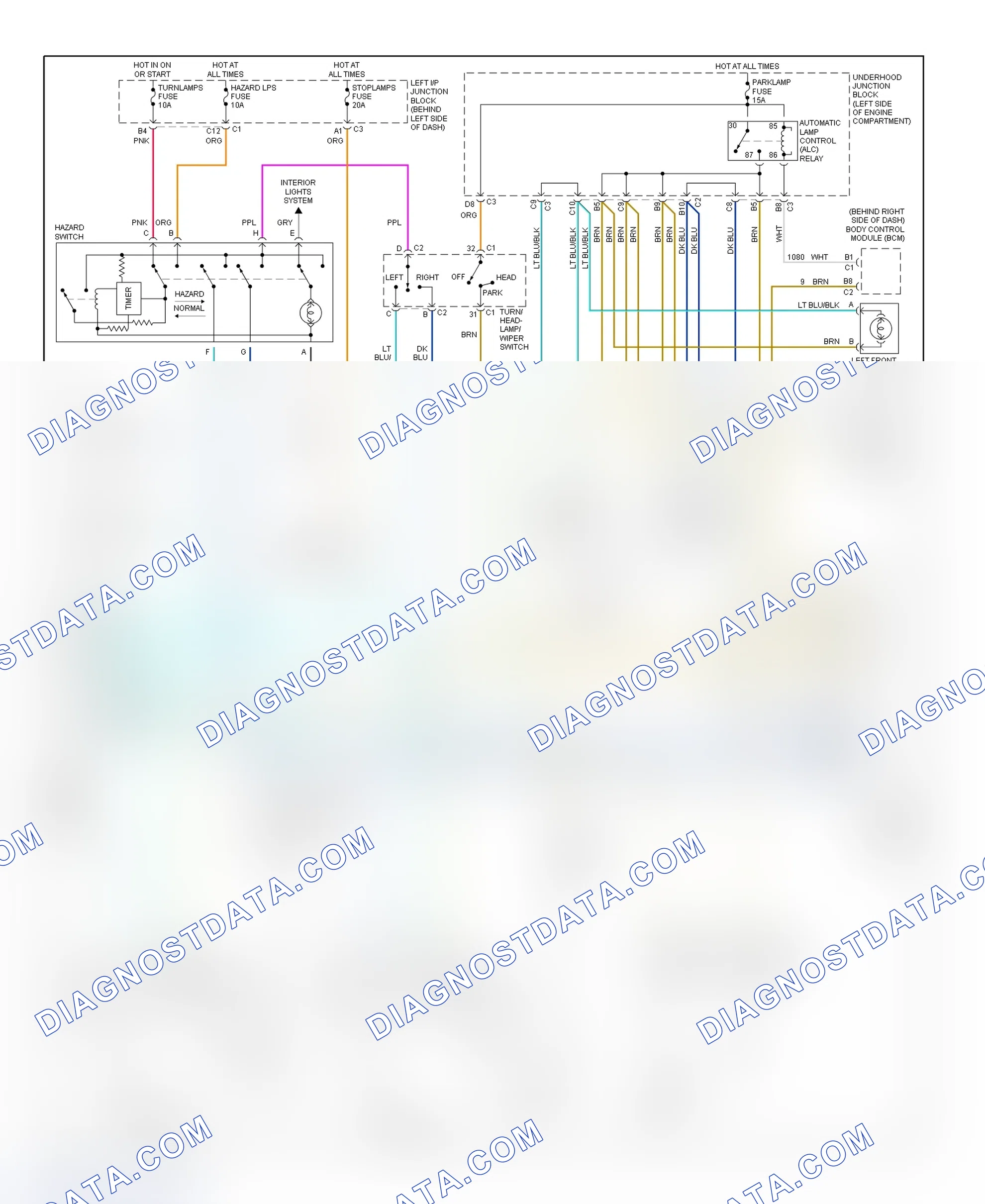 Scheme 24: Exterior Lights Wiring Diagram (Grand Am)