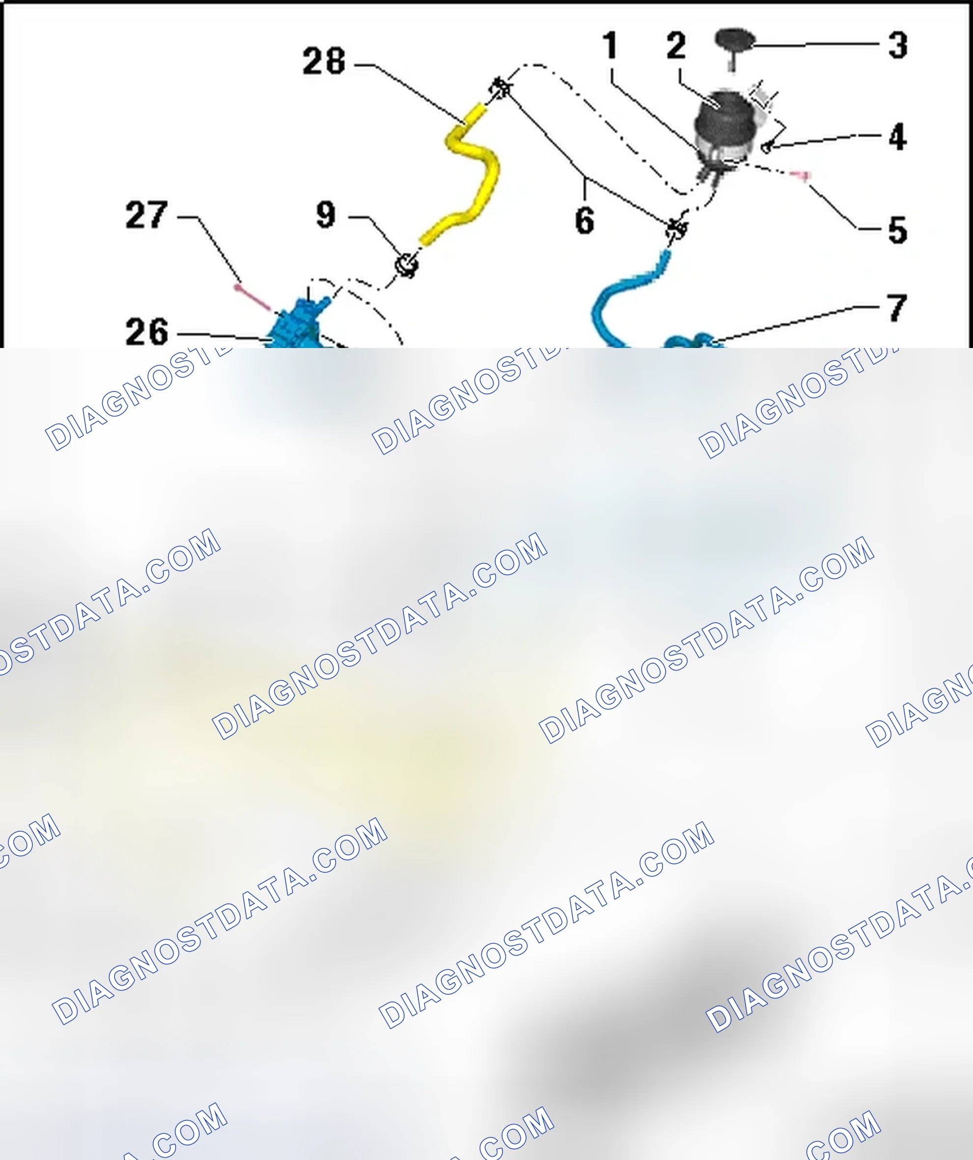Scheme 160: POWER STEERING PUMP, HYDRAULIC LINES AND RESERVOIR OVERVIEW, VEHICLES WITH DYNAMIC STEERING