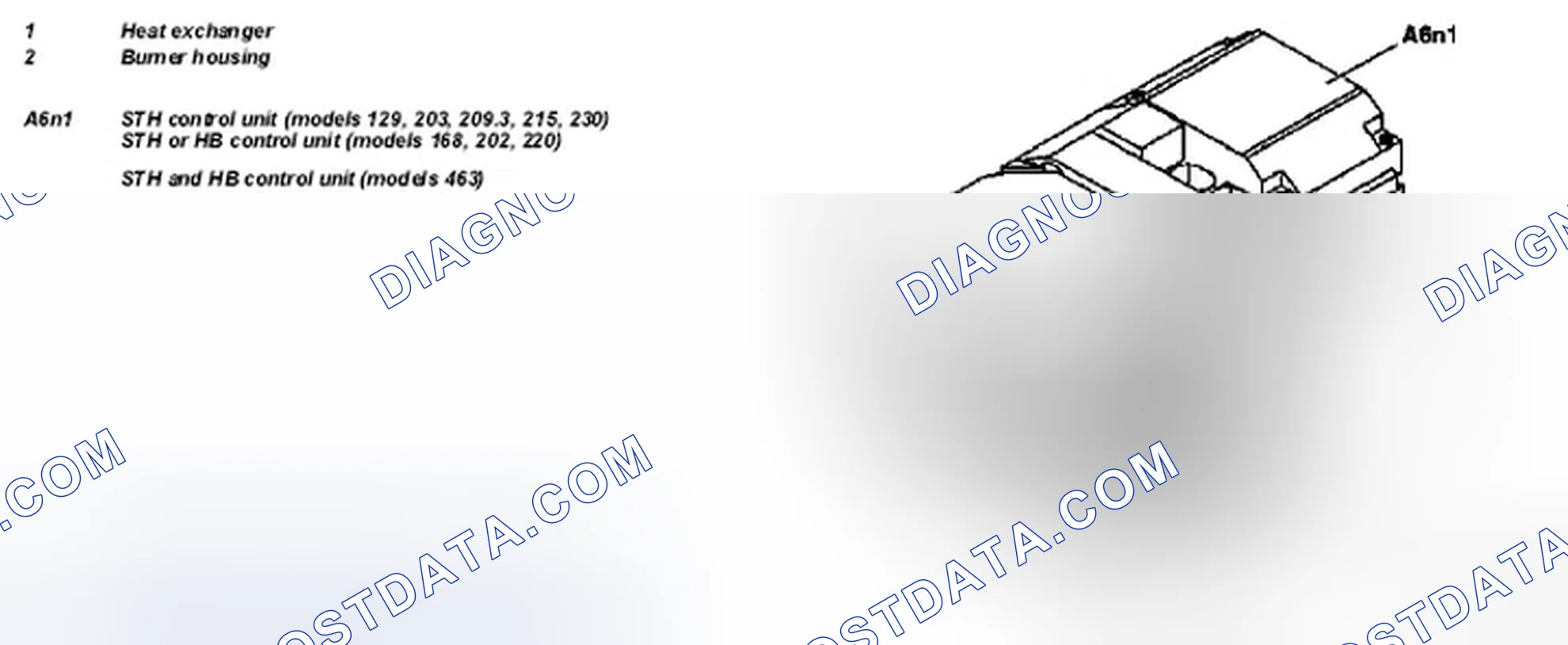 Scheme 40: Identifying Stationary Heater/Heater Booster Control Unit - Model 203 Up To 23.4.04, Models 210, 215, 220, 230 With Code (228) Stationary Heater