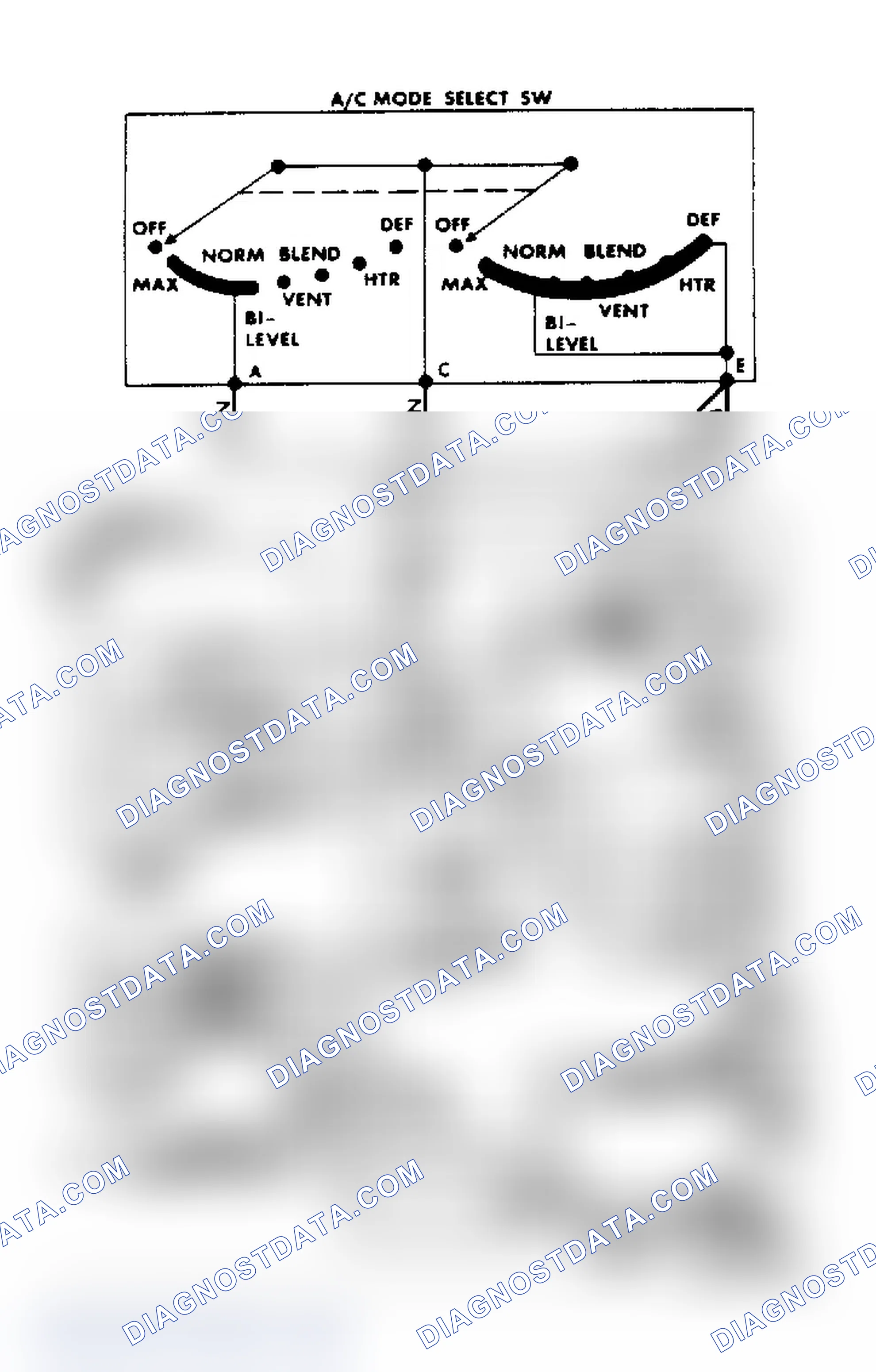 Scheme 13: Manual A/C-Heater Wiring Diagram ("M" Series - 4-Cyl.)