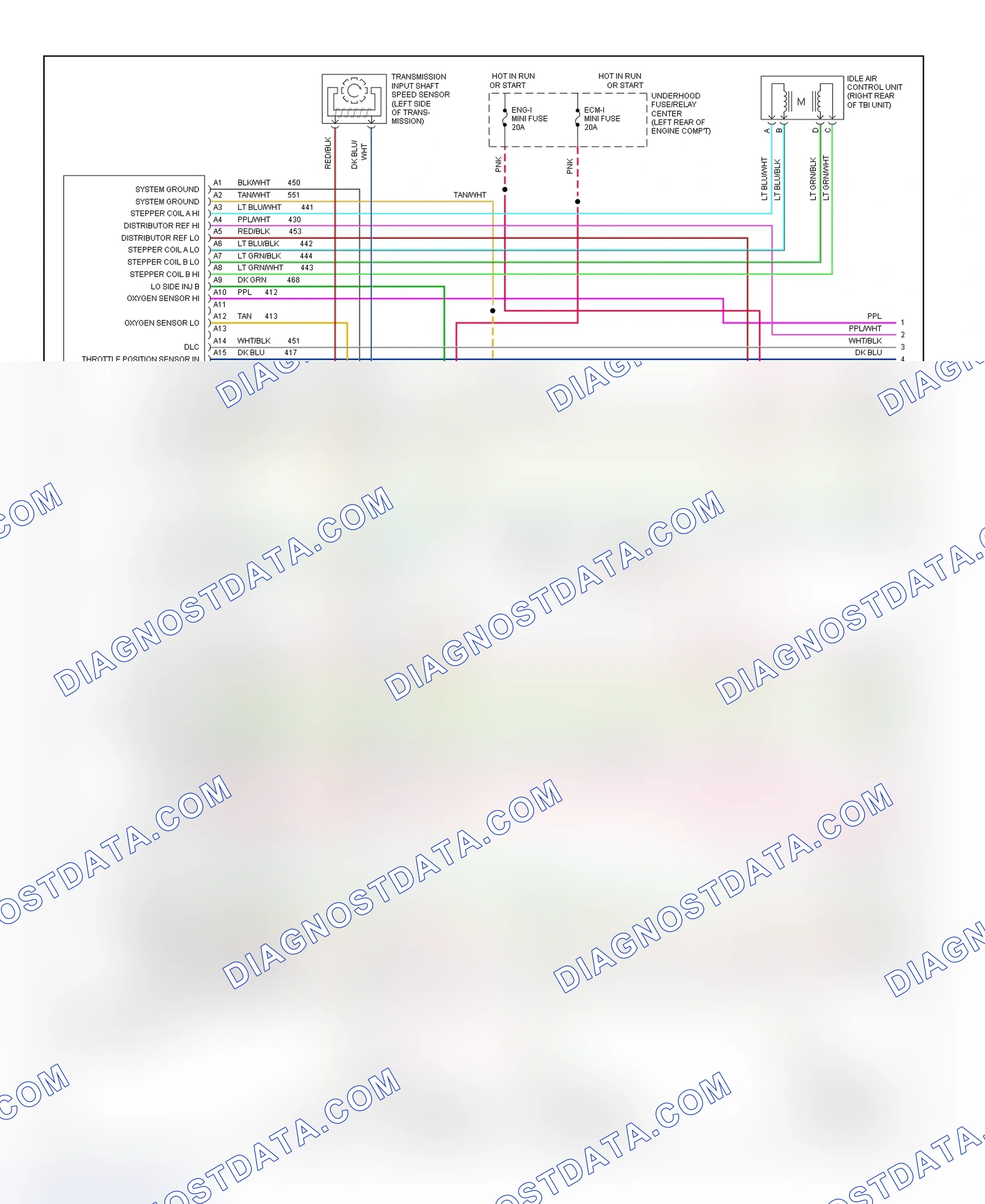 Scheme 379: Wiring Diagram ("C" & "K" Series Pickup, Sierra & Suburban - 7.4L With A/T - 1 Of 3)