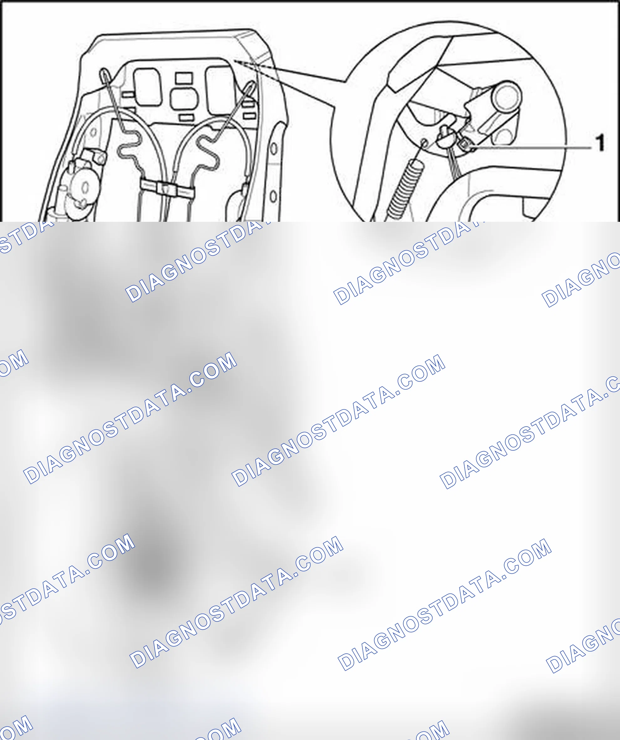Scheme 261: Microswitch for seatback release, assembly overview
