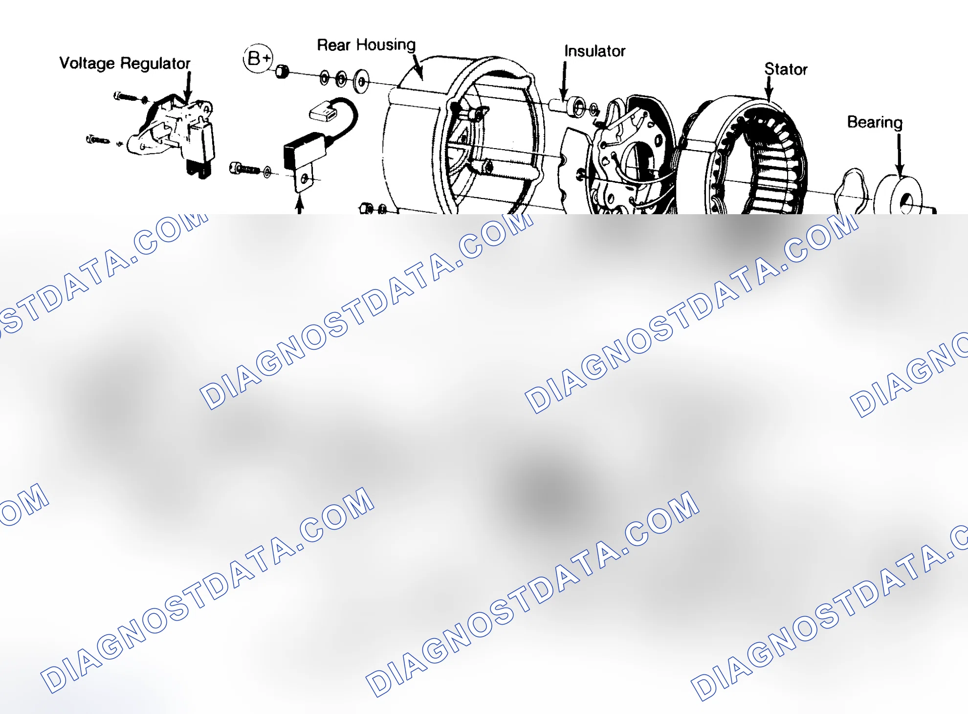 Scheme 3: Exploded View of Bosch 55 Ampere Alternator