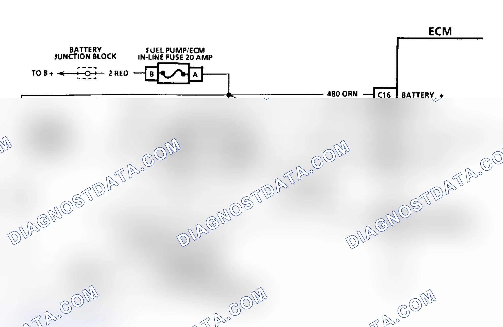 Scheme 220: Code 54 Schematic (4.3L) Fuel Pump Voltage Low