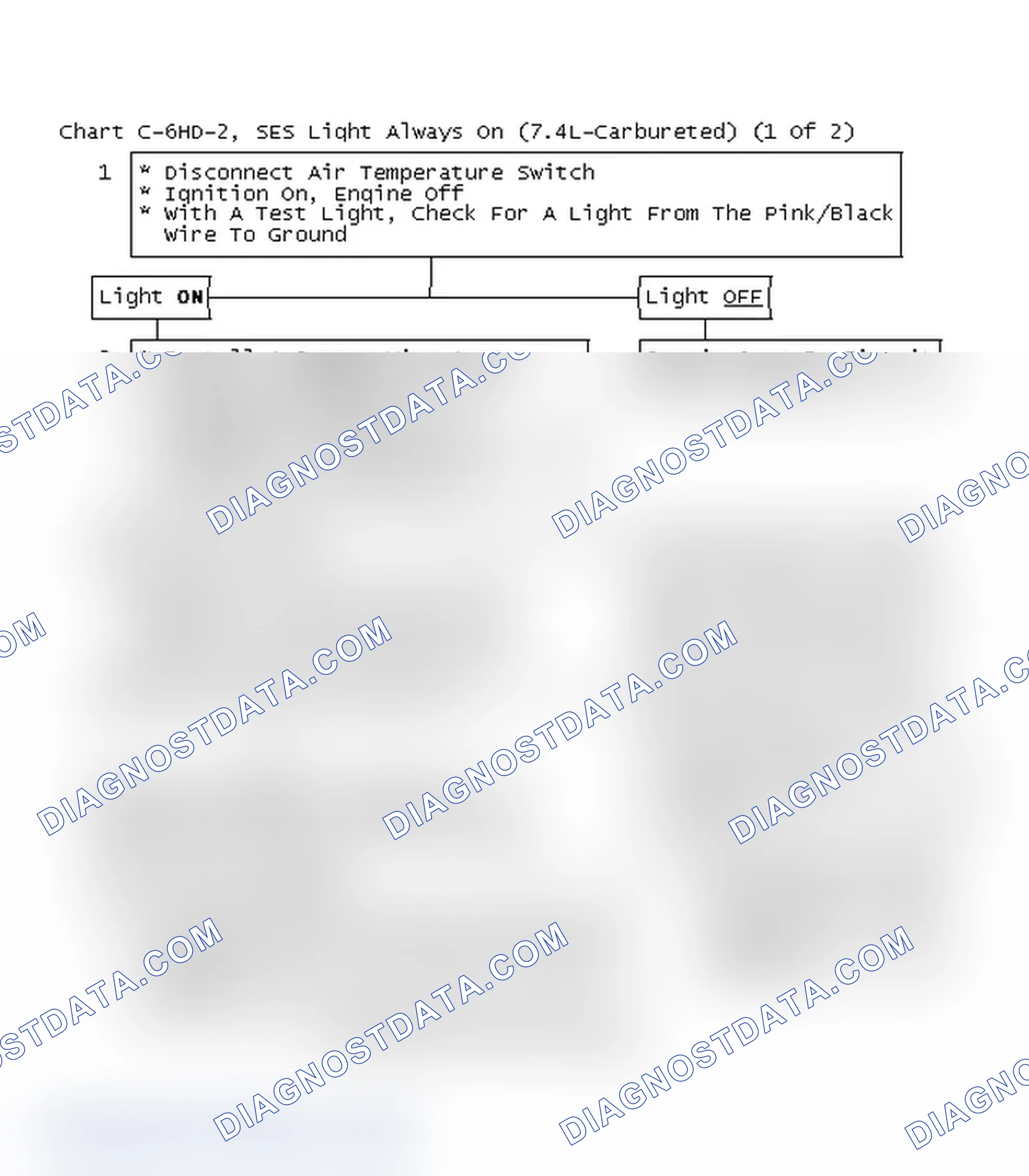 Scheme 72: Chart C-6HD-2, SES Light Always On (7.4L-Carbureted) (1 Of 2)