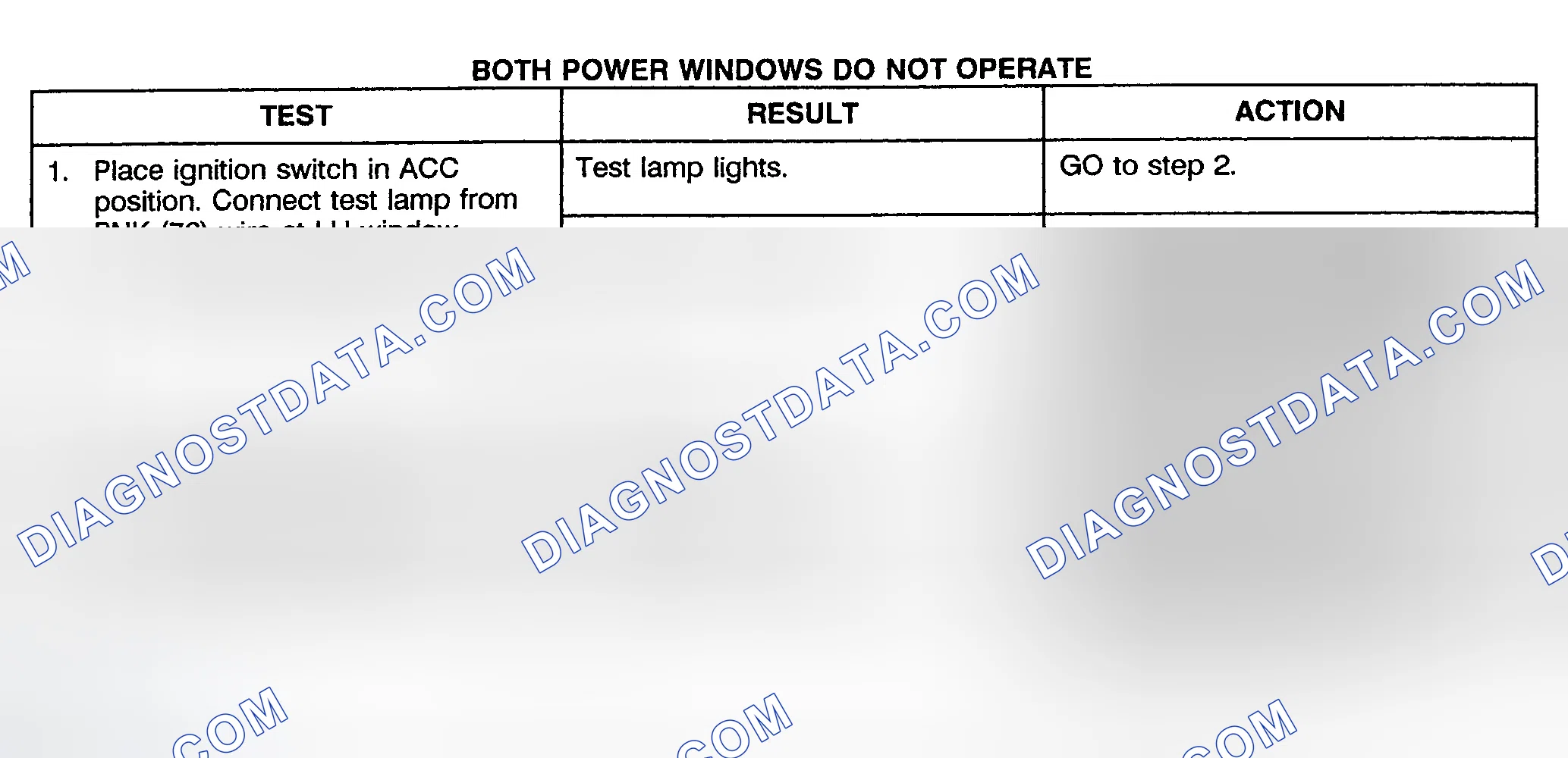 Scheme 28: TEST A: BOTH POWER WINDOWS DO NOT OPERATE (2-DOOR & EXTENDED CAB)