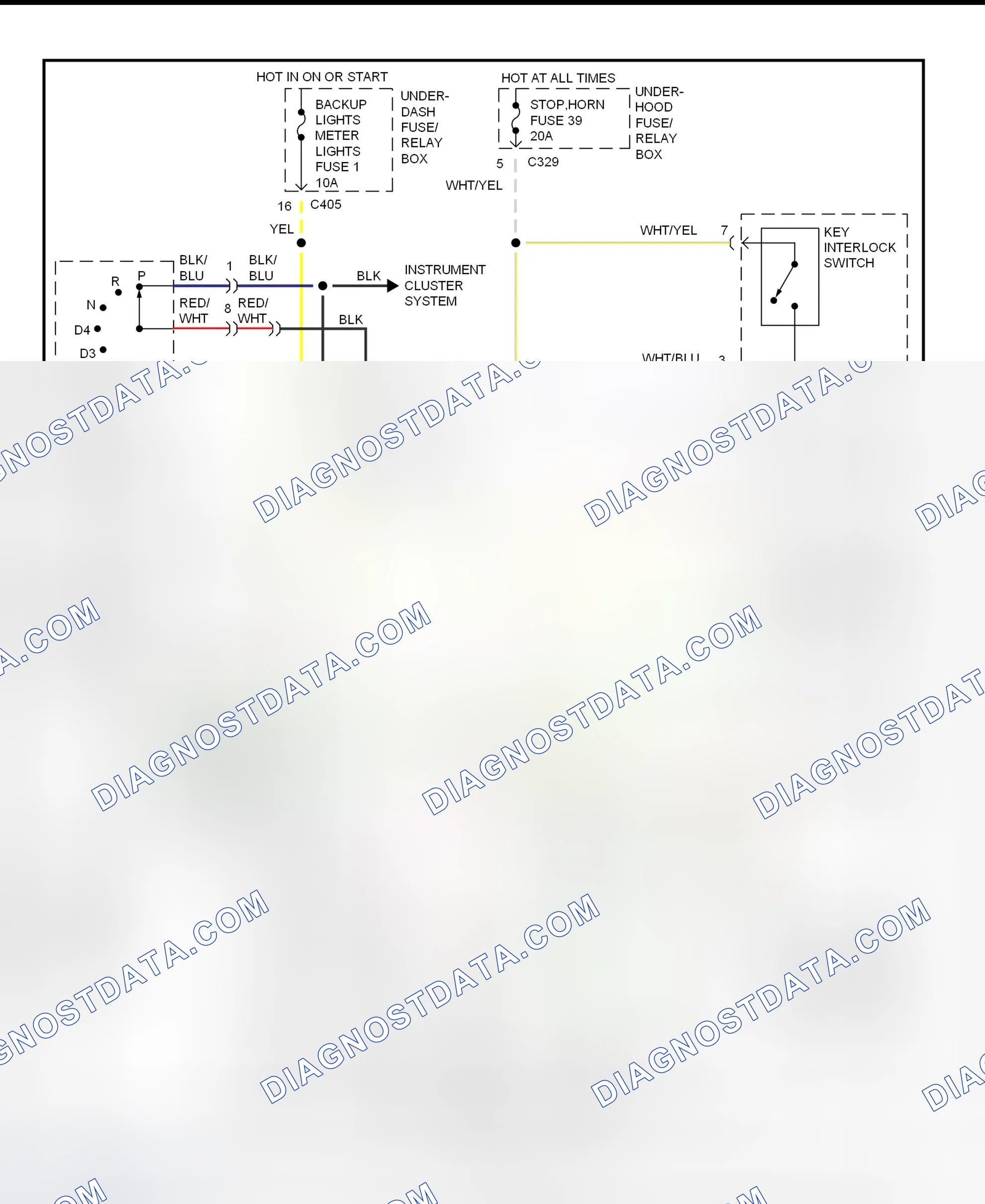 Scheme 115: Shift & Key Interlock System Wiring Schematic (1997-98 Acura 3.2TL)