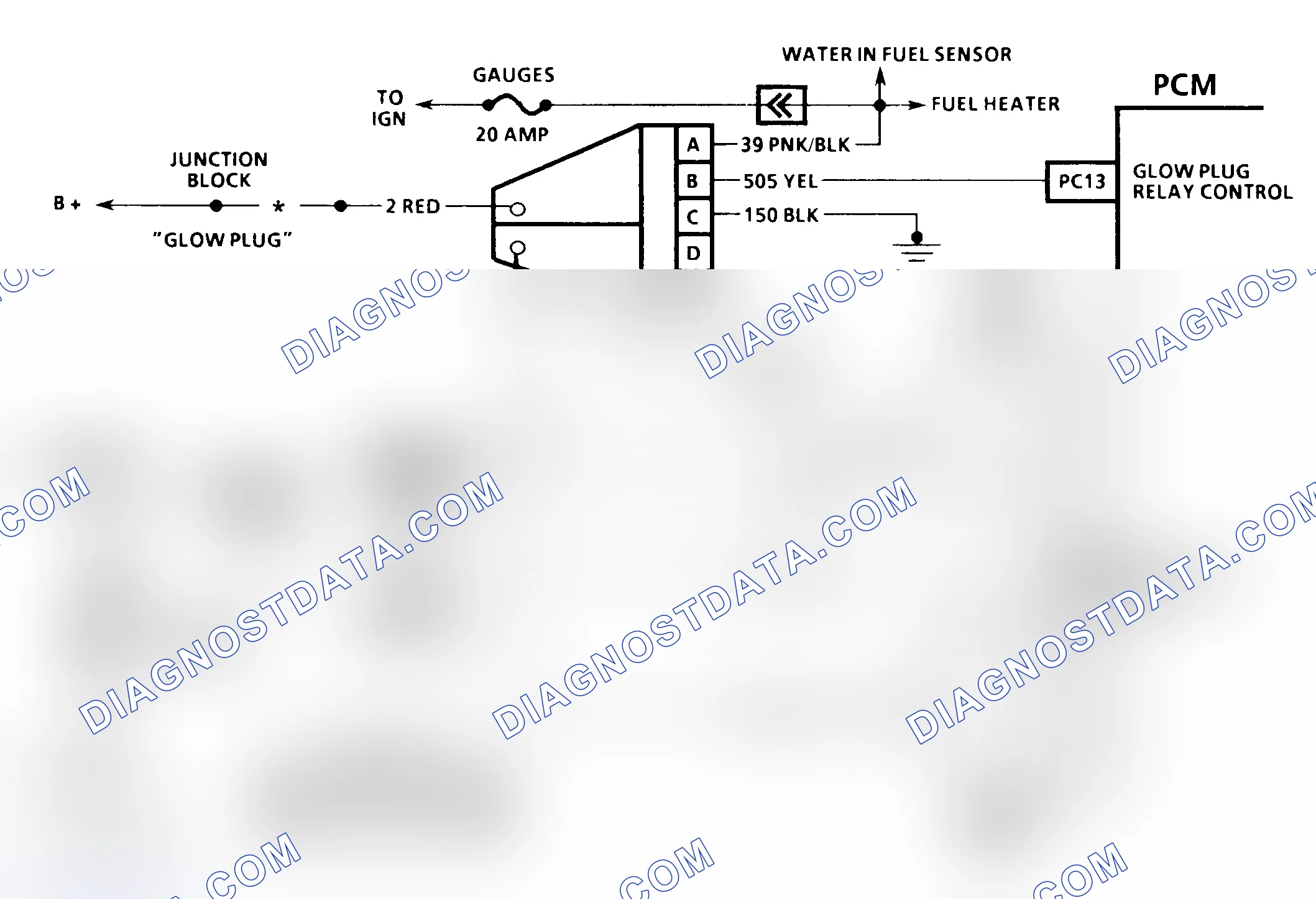 Scheme 192: DTC 29 Schematic ("C" & "K" Series) Glow Plug Relay Circuit Fault