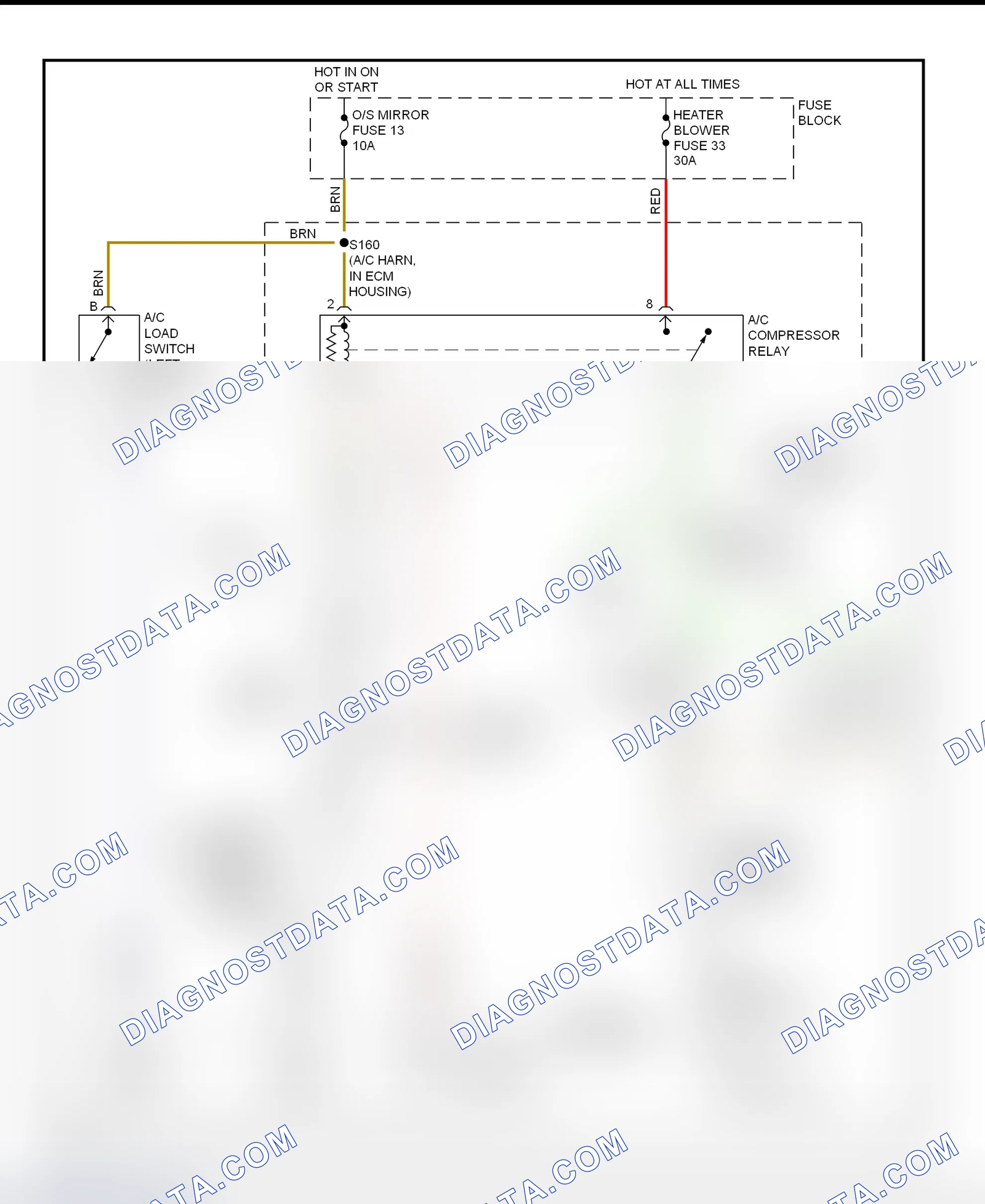 Scheme 8: A/C Compressor Clutch Control Circuit Wiring Diagram (Catera)