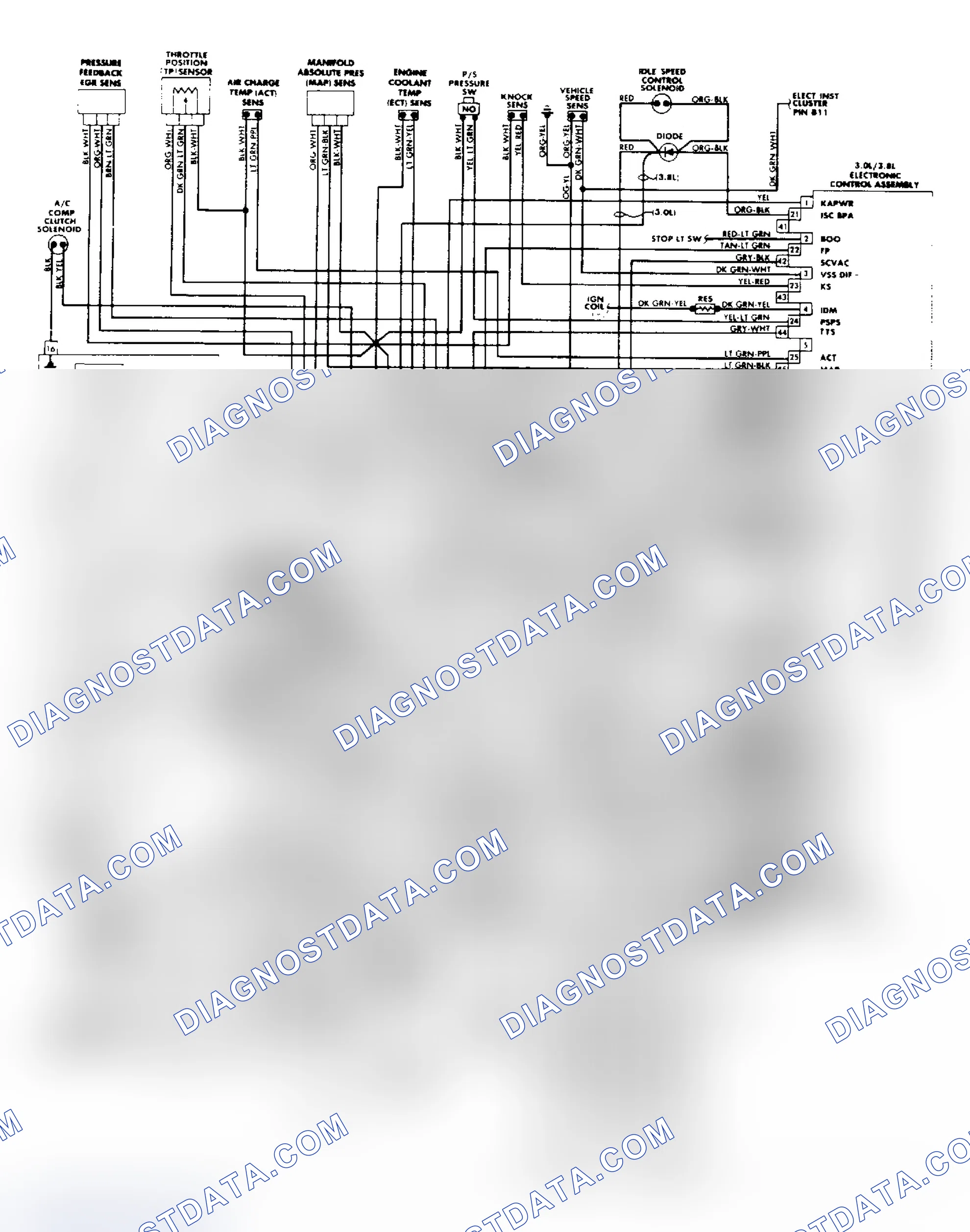 Scheme 109: 3.0L & 3.8L MPFI (FWD) EEC-IV Wiring Dia. (Sable & Taurus)