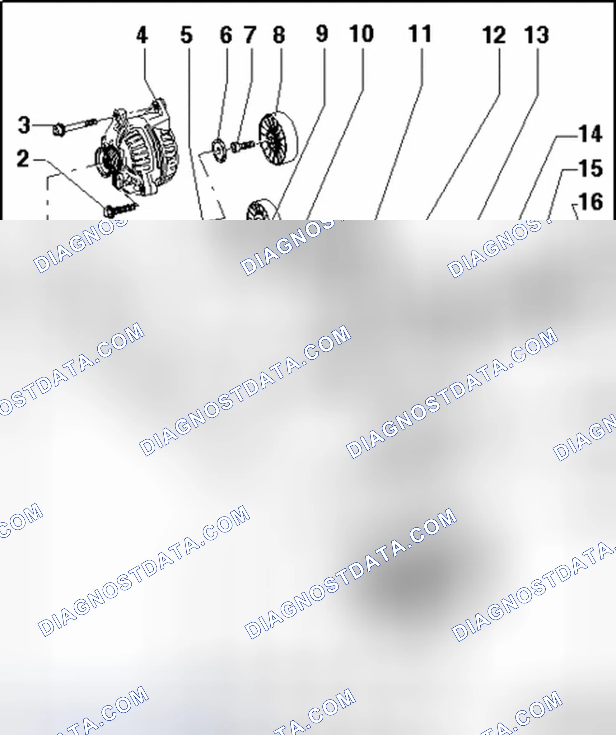 Scheme 11: Ribbed belt drive, assembly overview