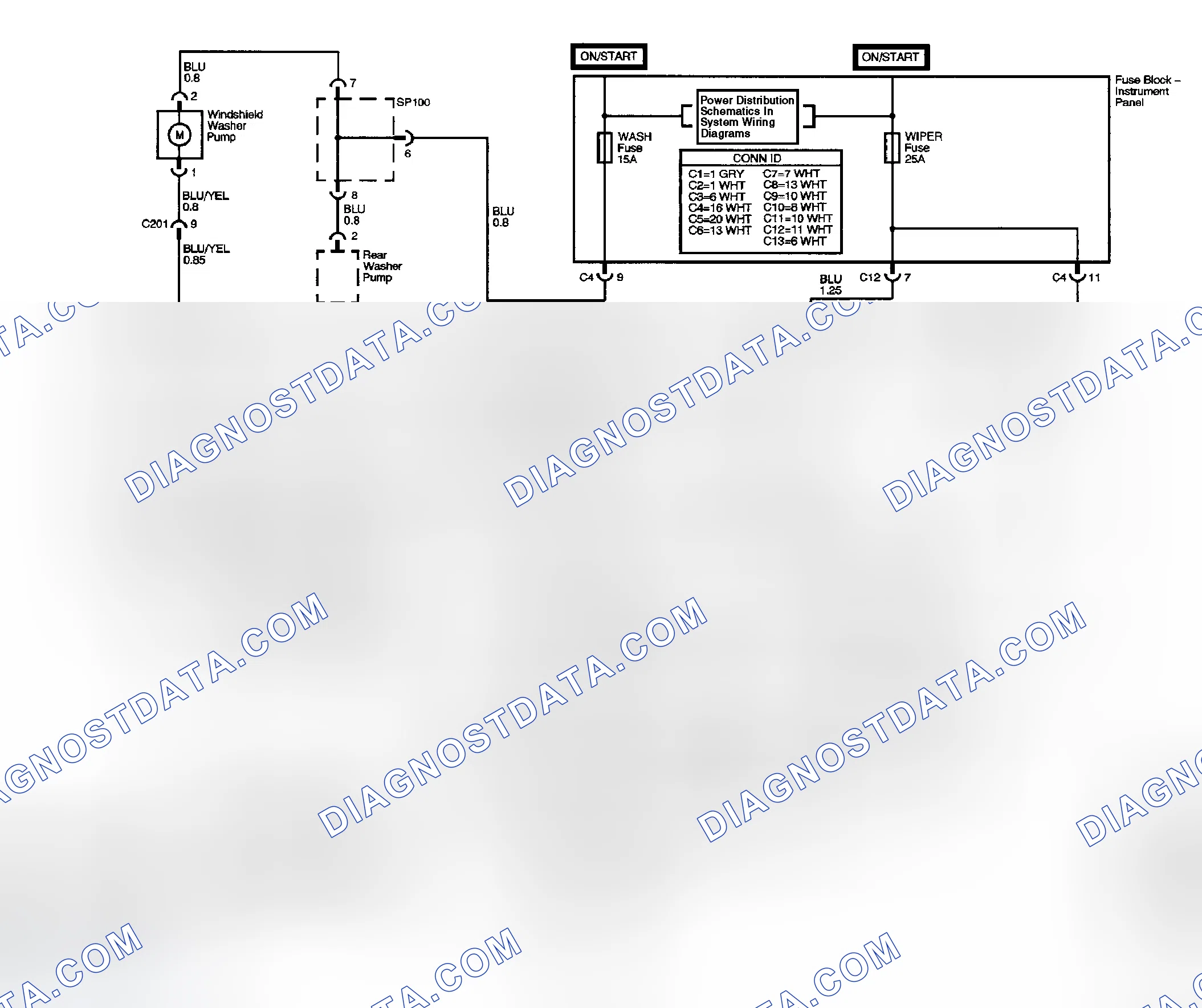 Scheme 1: Wiper/Washer System Schematics (Front Wiper Motor)