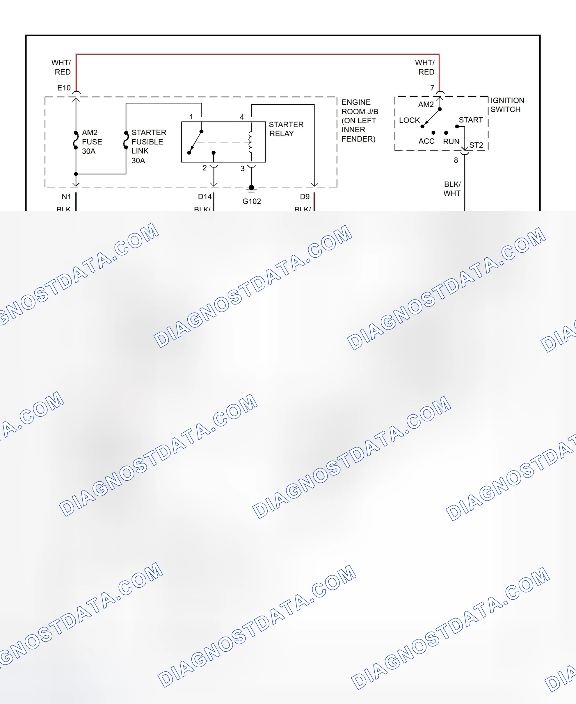 Fig. 29: Starting System Wiring Diagram (Lexus LX470)