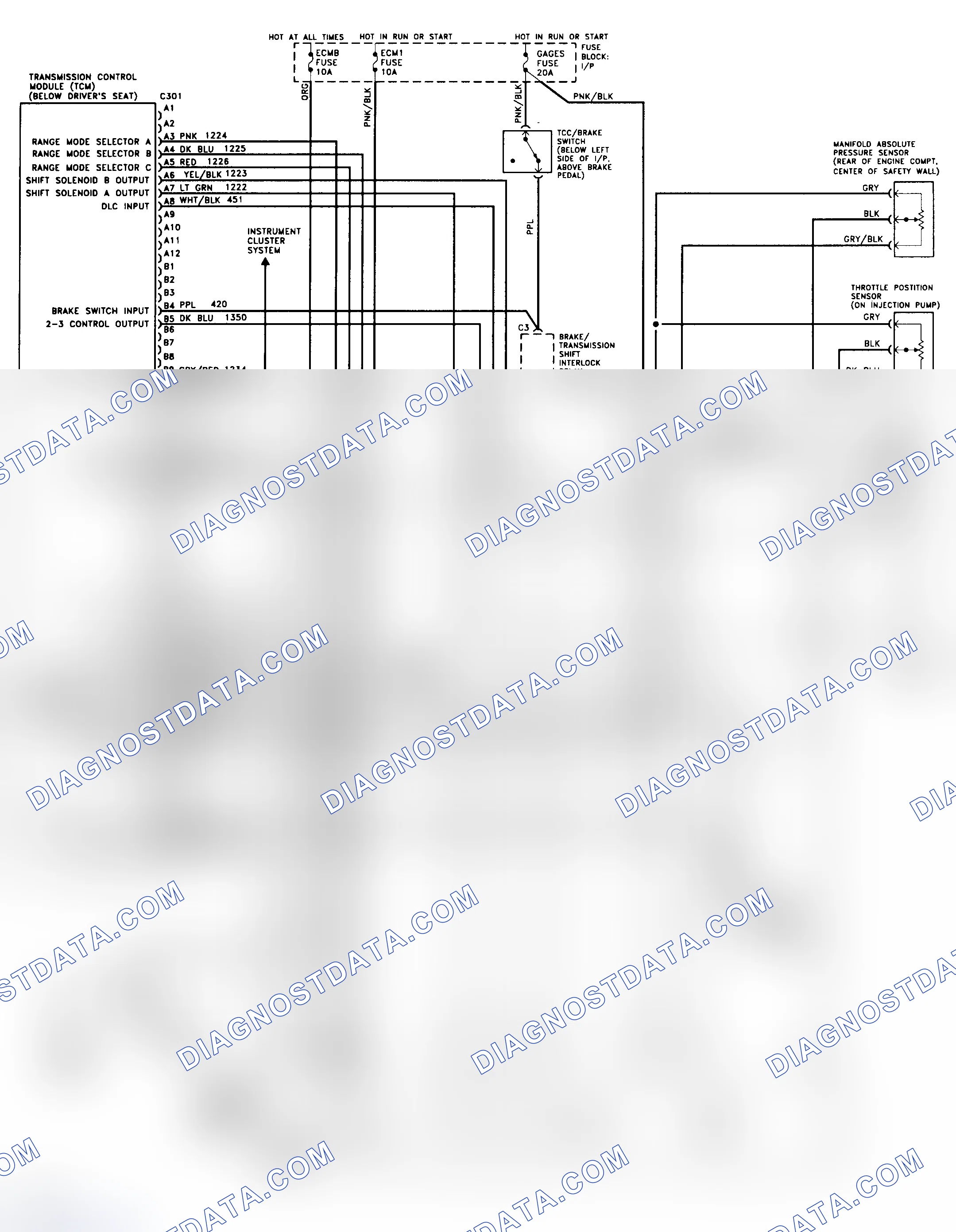 Scheme 189: 4L80-E Wiring Diagram (1994 "G" Series - Diesel)