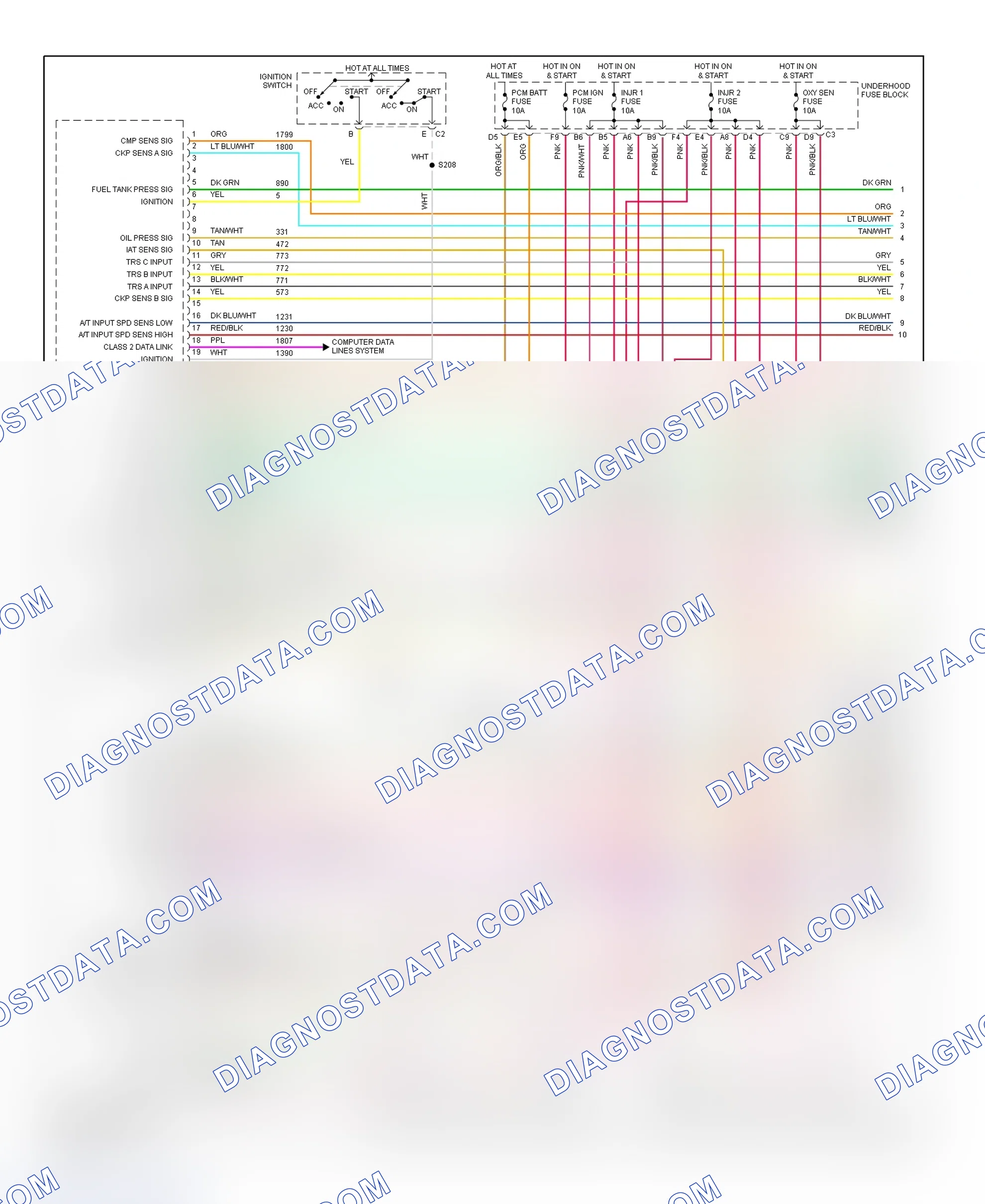 Scheme 15: PCM Wiring Diagram (Aurora - 4.0L - 1 Of 5)