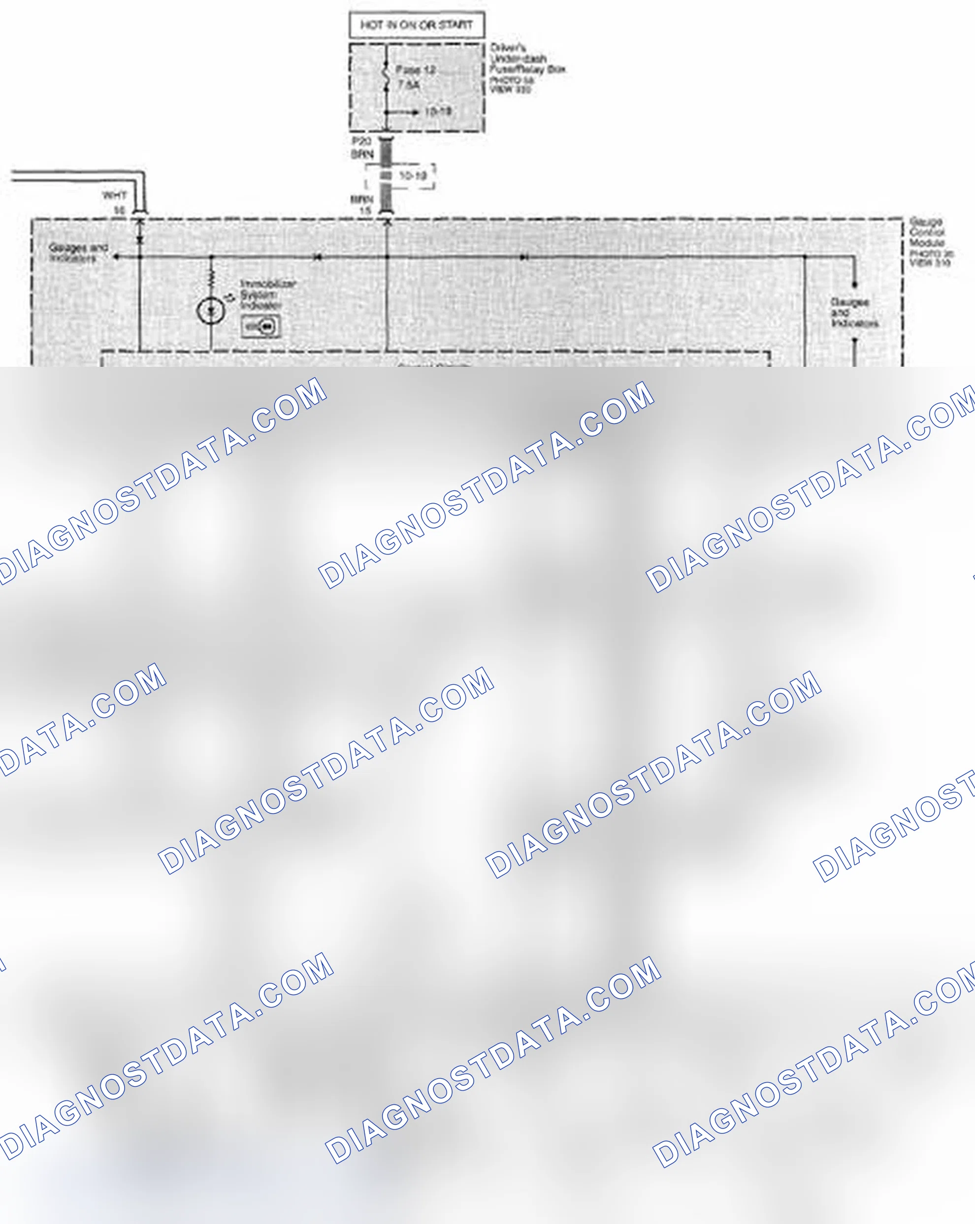 Scheme 393: Immobilizer System Circuit Diagram - Without Keyless Access (Page 132-1)