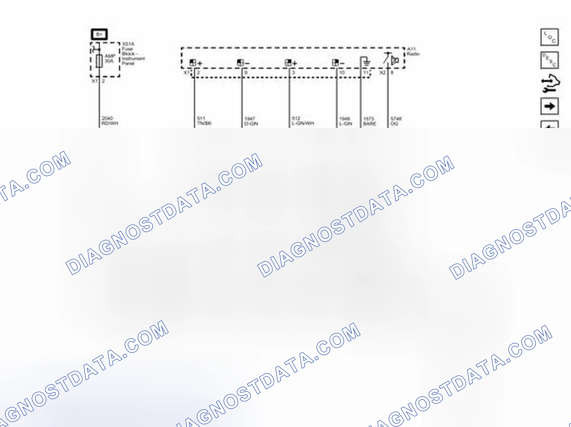 Scheme 2: Audio Amplifier Power, Ground and Front and Rear Audio Inputs (UQA or UQS)