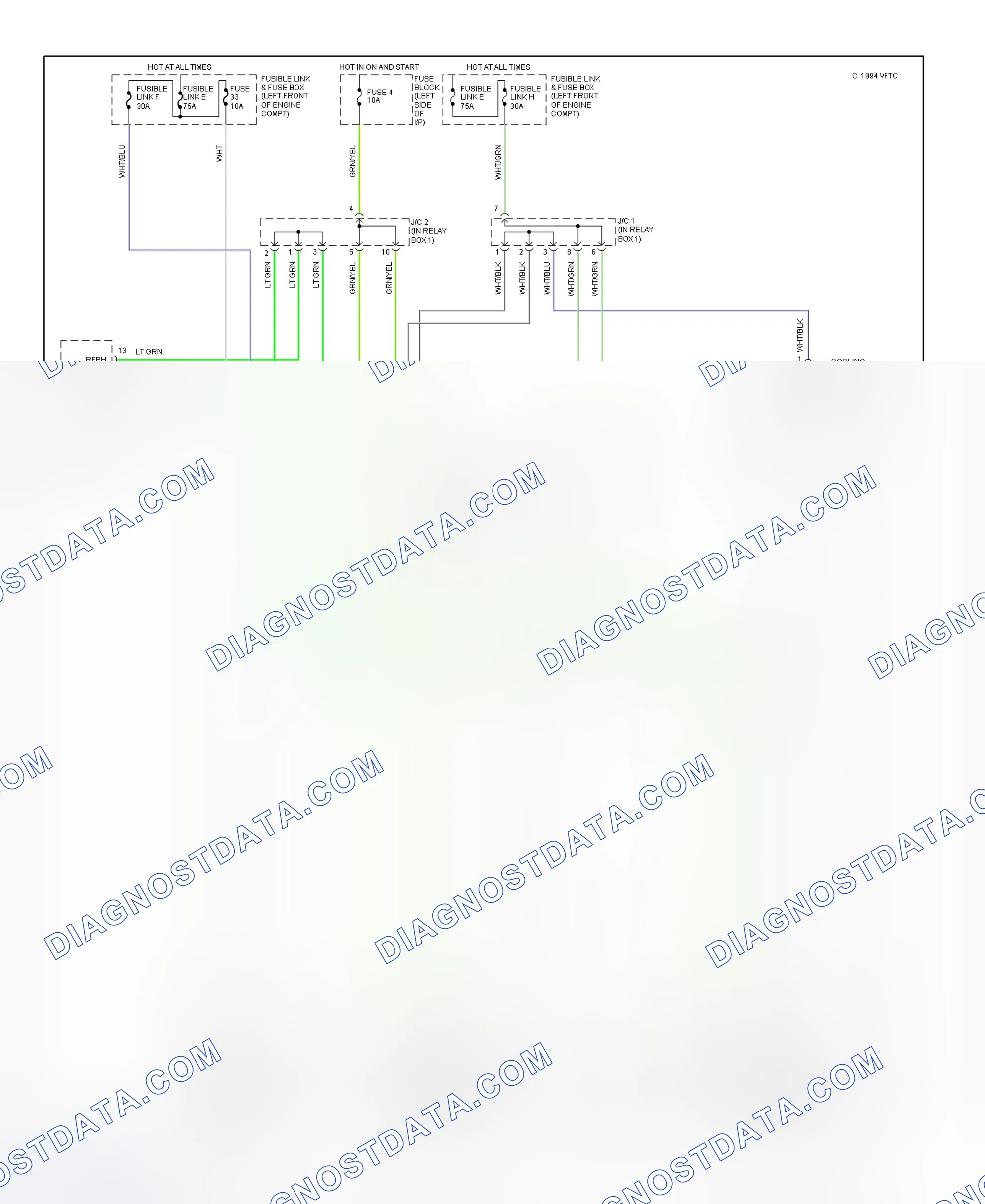 Scheme 1: Electric Cooling Fan System Wiring Diagram (1997 Altima)