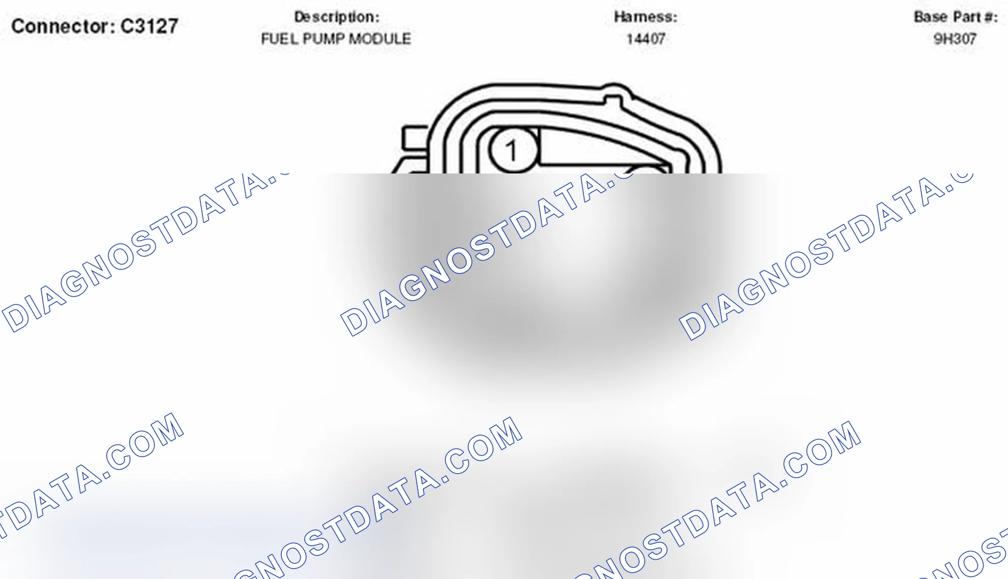 Scheme 268: Fuel Pump Module Connector End View (C3127)
