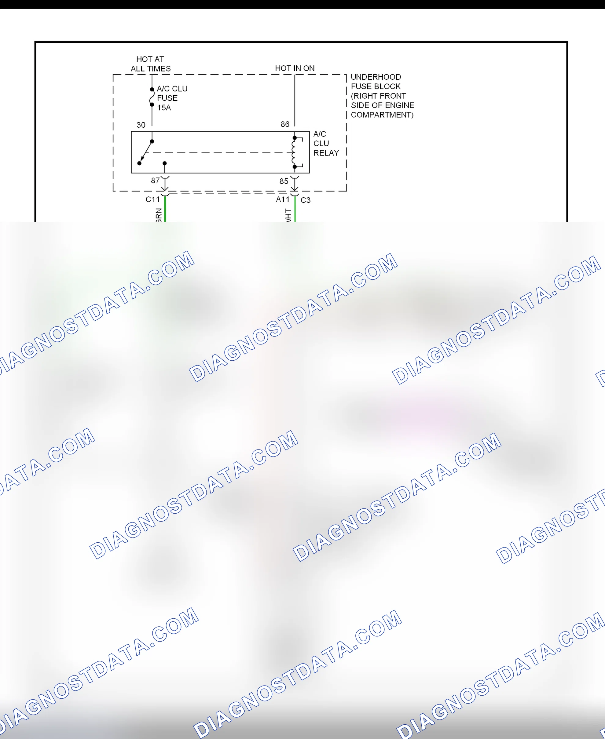Scheme 9: A/C Compressor Clutch Control Circuit Wiring Diagram (2000-01 Bonneville & LeSabre)