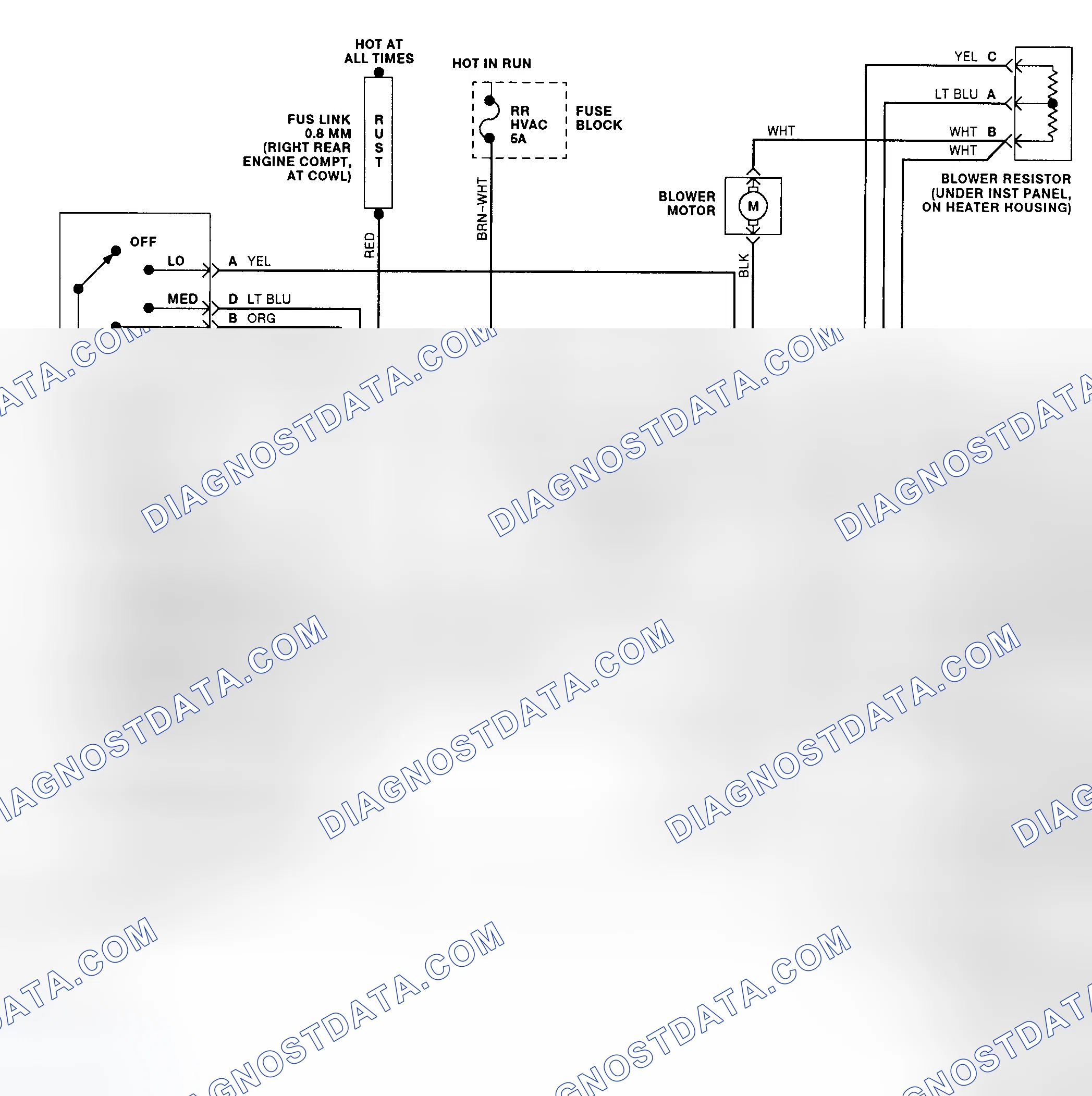Fig. 6: Rear Heater System Wiring Diagram