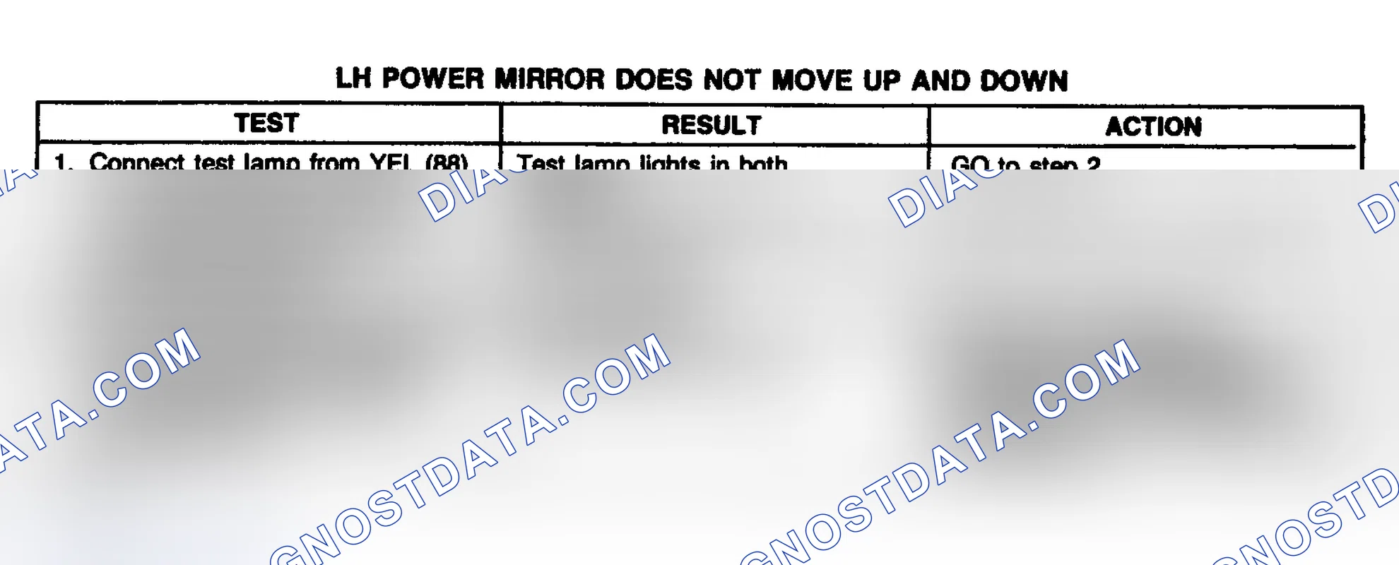 Scheme 6: TEST C: LEFT POWER MIRROR DOES NOT MOVE UP & DOWN