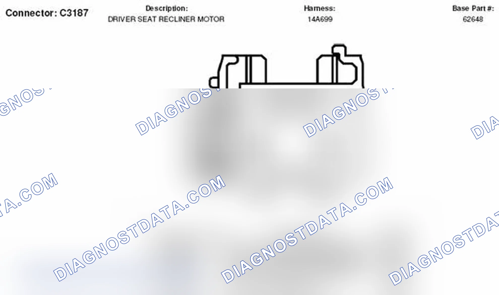 Scheme 276: Driver Seat Recliner Motor Connector End View (C3187)