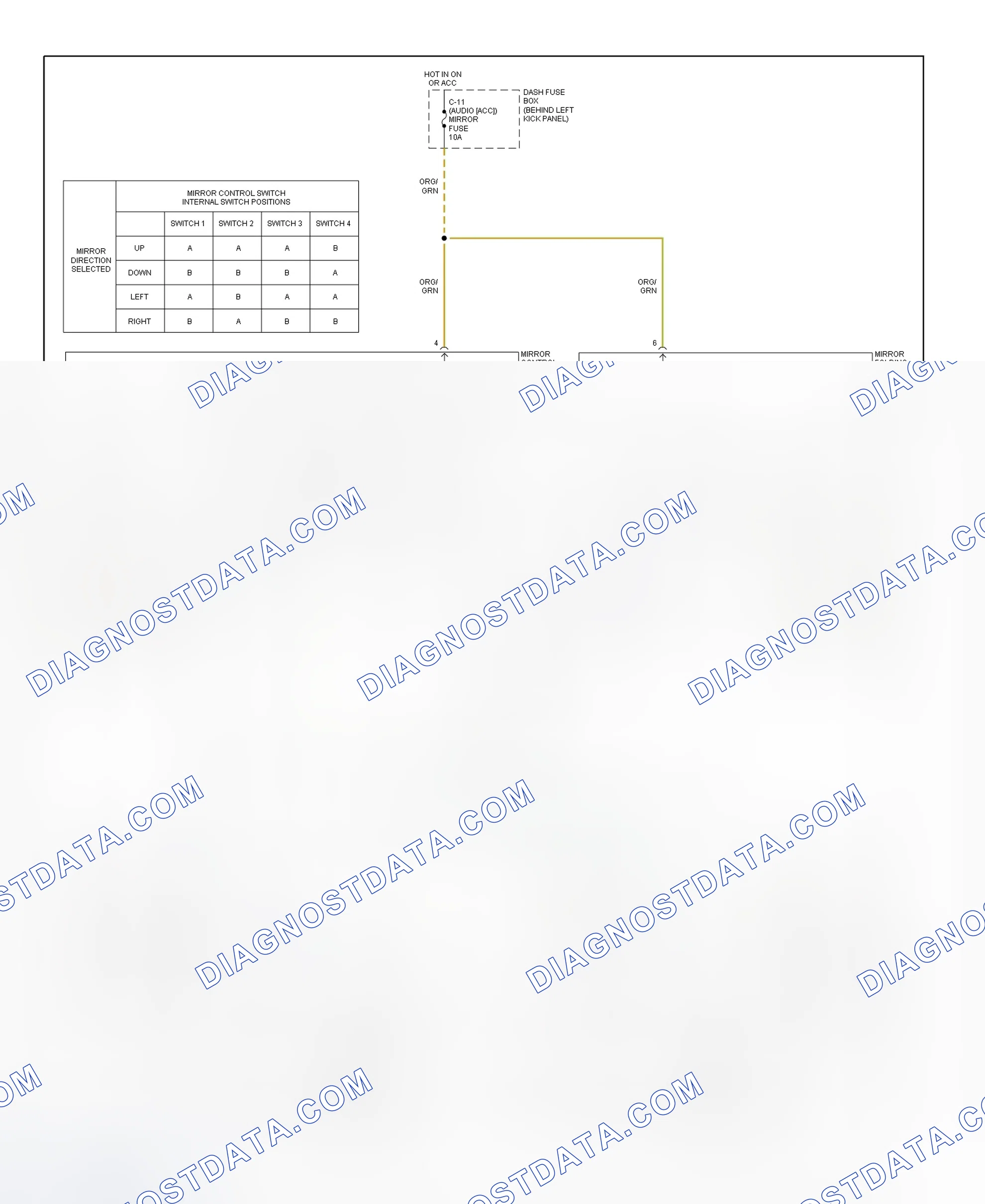 Scheme 5: Power Mirror System Wiring Diagram (Trooper)