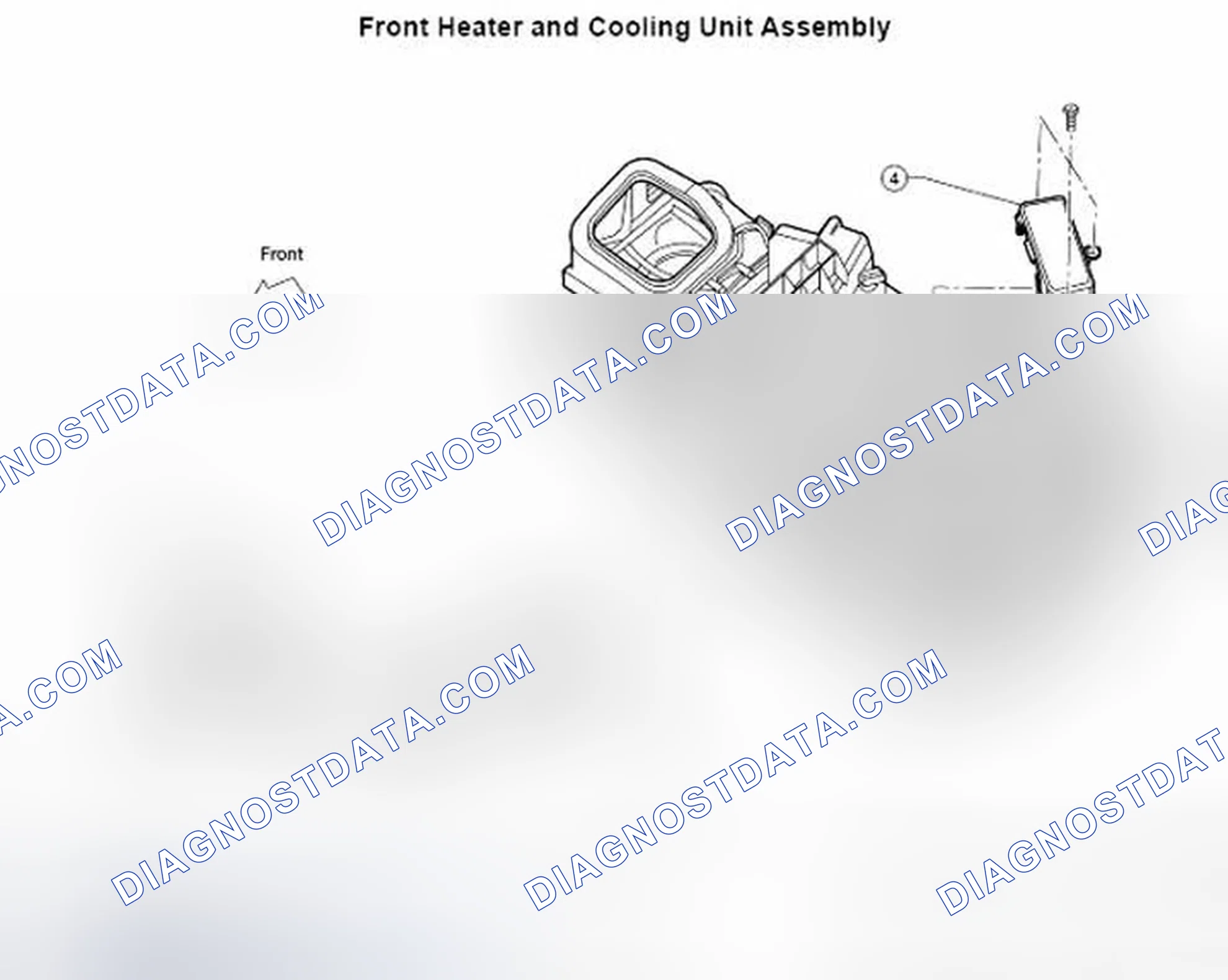 Fig. 176: Identifying Front Heater And Cooling Unit Assembly Components With Torque Specification