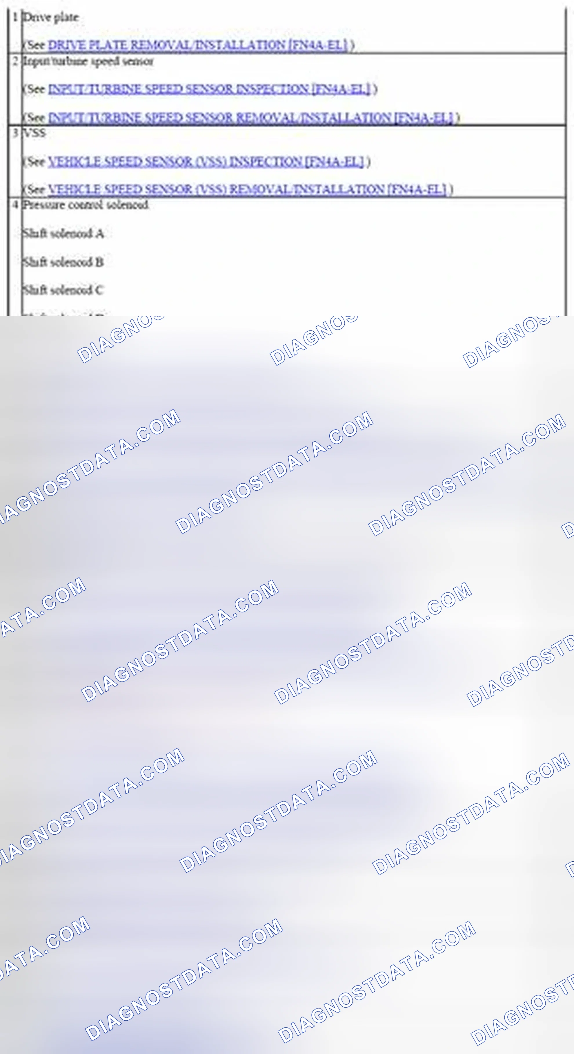 Scheme 350: Identifying Automatic Transaxle Related Components - FN4A-EL (2 Of 2)