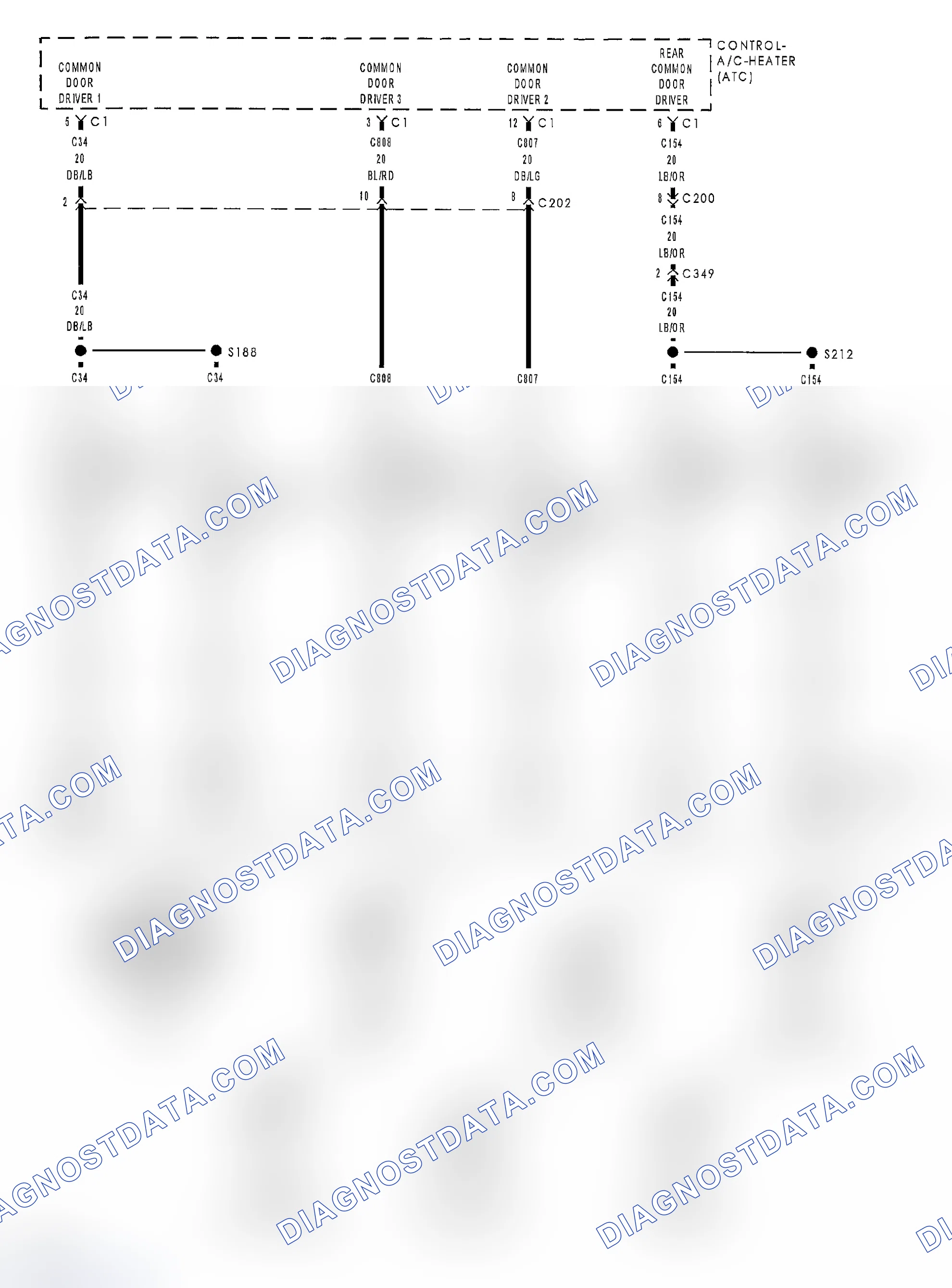 Scheme 189: B103B-REAR MODE DOOR CONTROL CIRCUIT LOW (ATC)