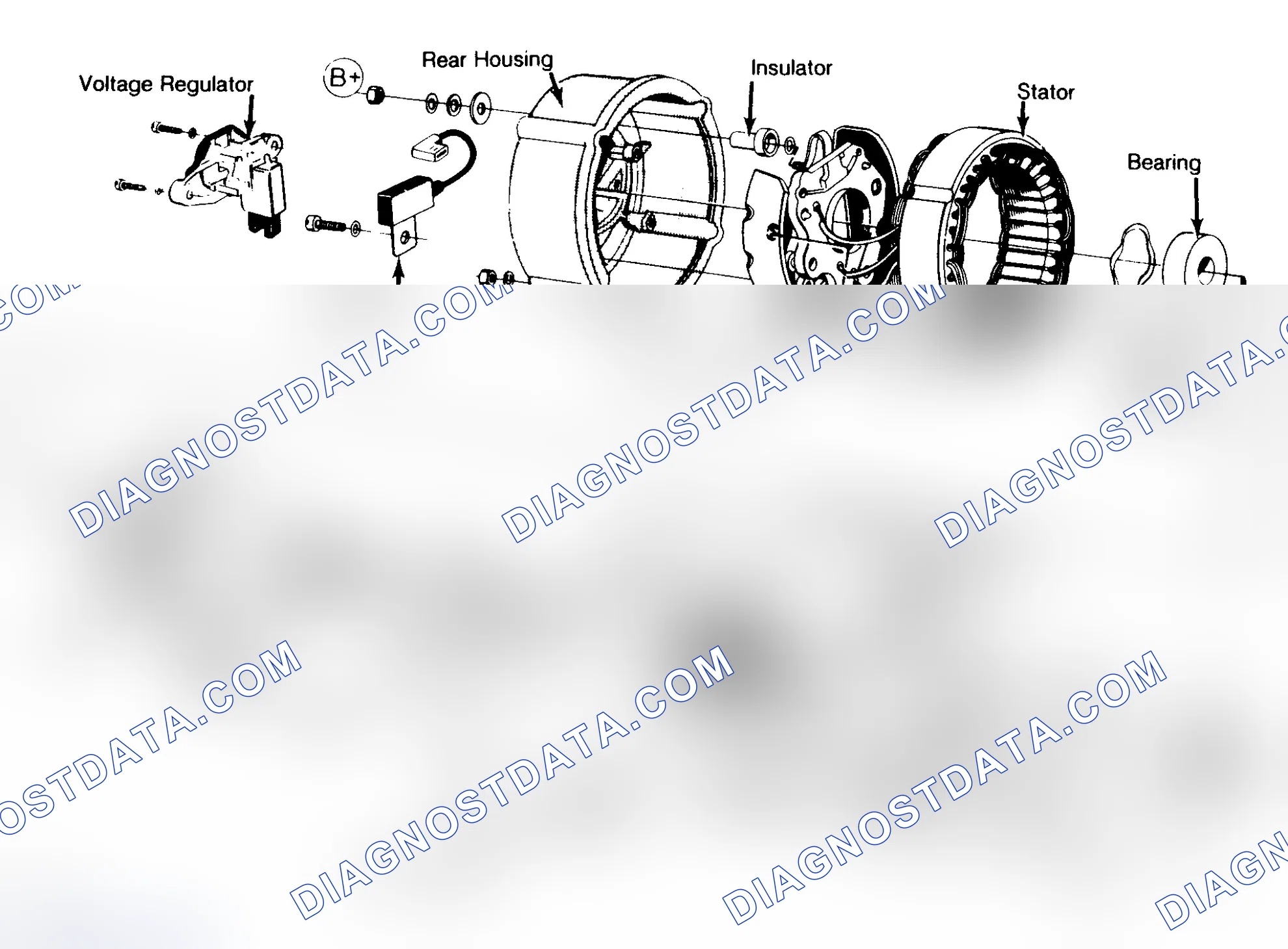 Scheme 3: Exploded View of Bosch 55 Ampere Alternator