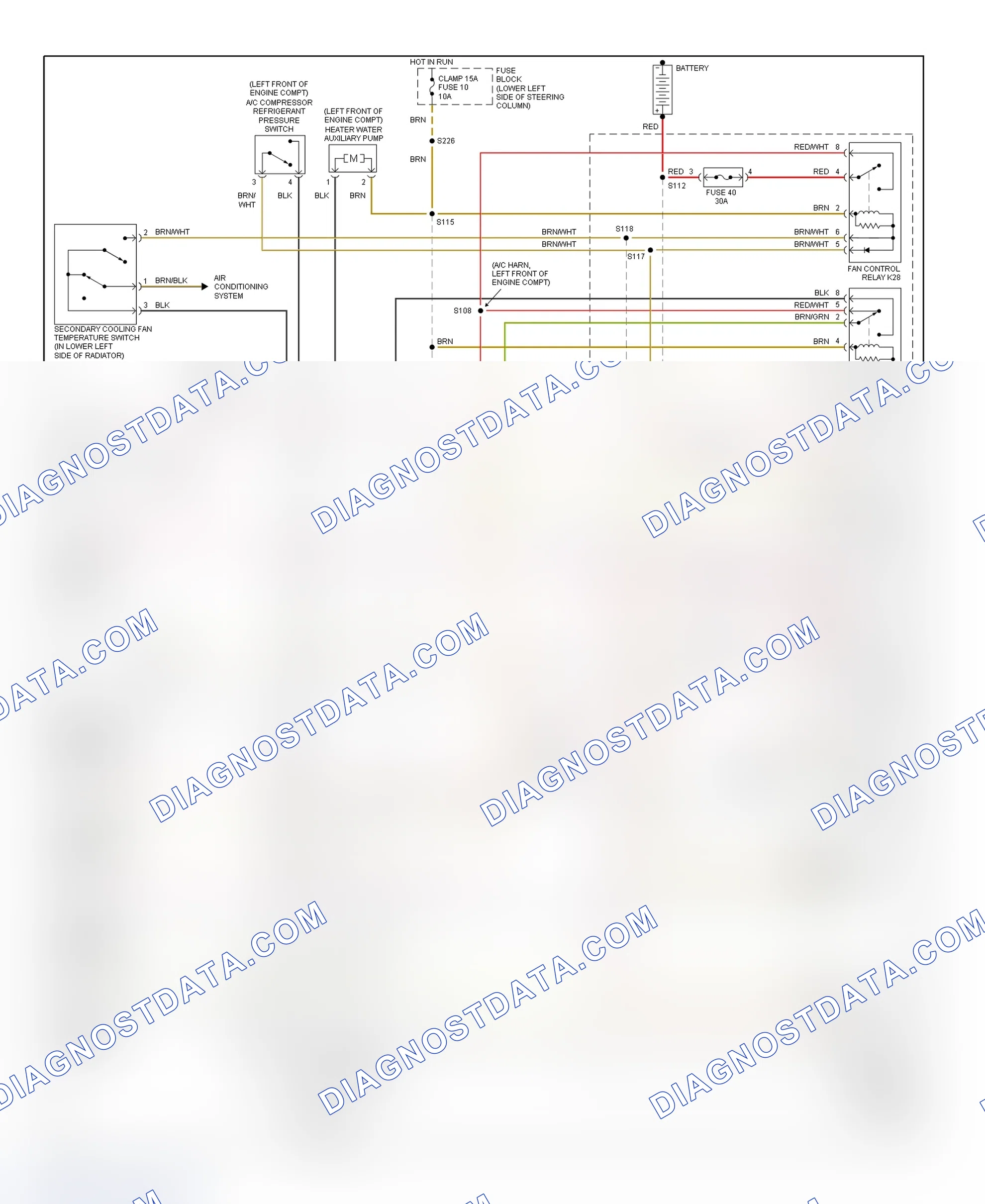 Scheme 6: Electric Cooling Fans Wiring Diagram (Catera)