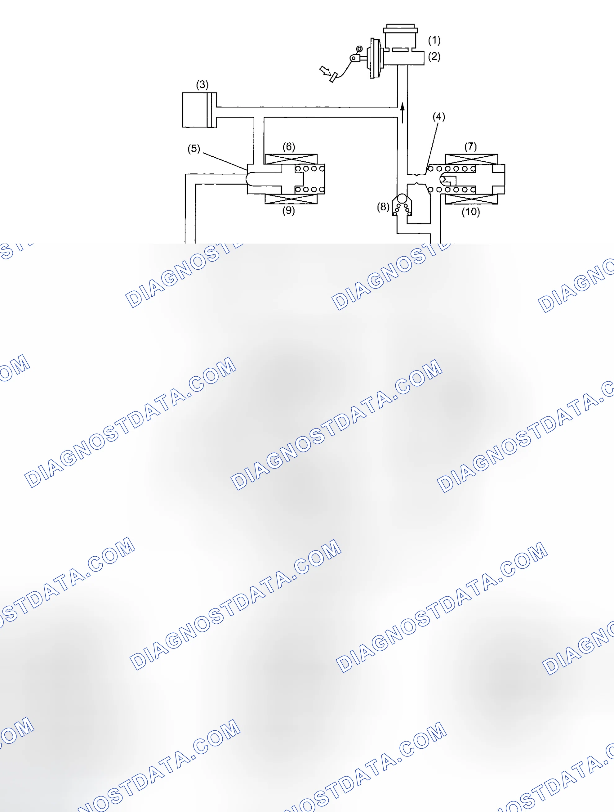 Scheme 8: PRESSURE "DECREASE" CONTROL WITH BRAKE PEDAL DEPRESSED