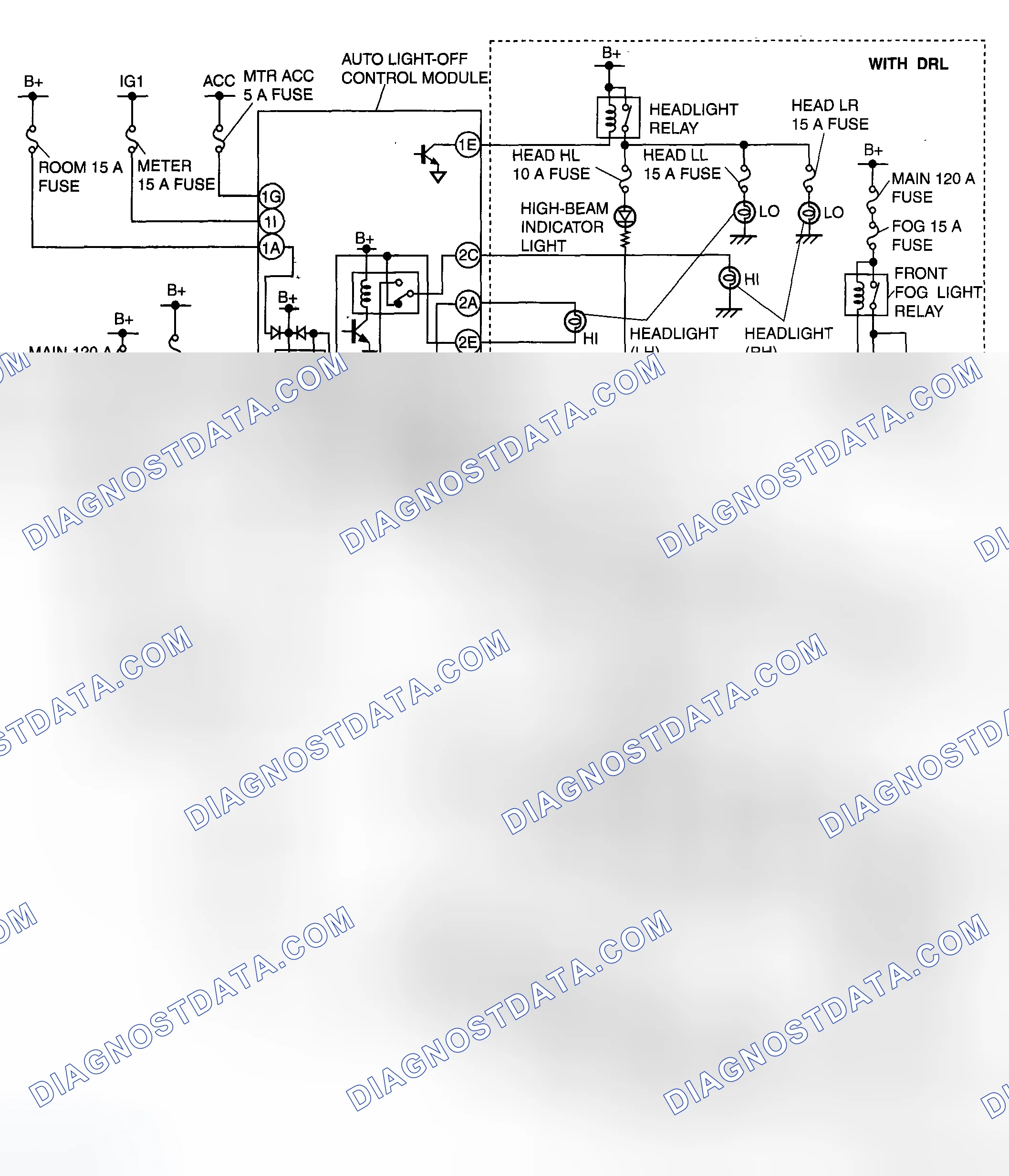 Scheme 77: DRL AND AUTO LIGHT-OFF SYSTEM WIRING DIAGRAM
