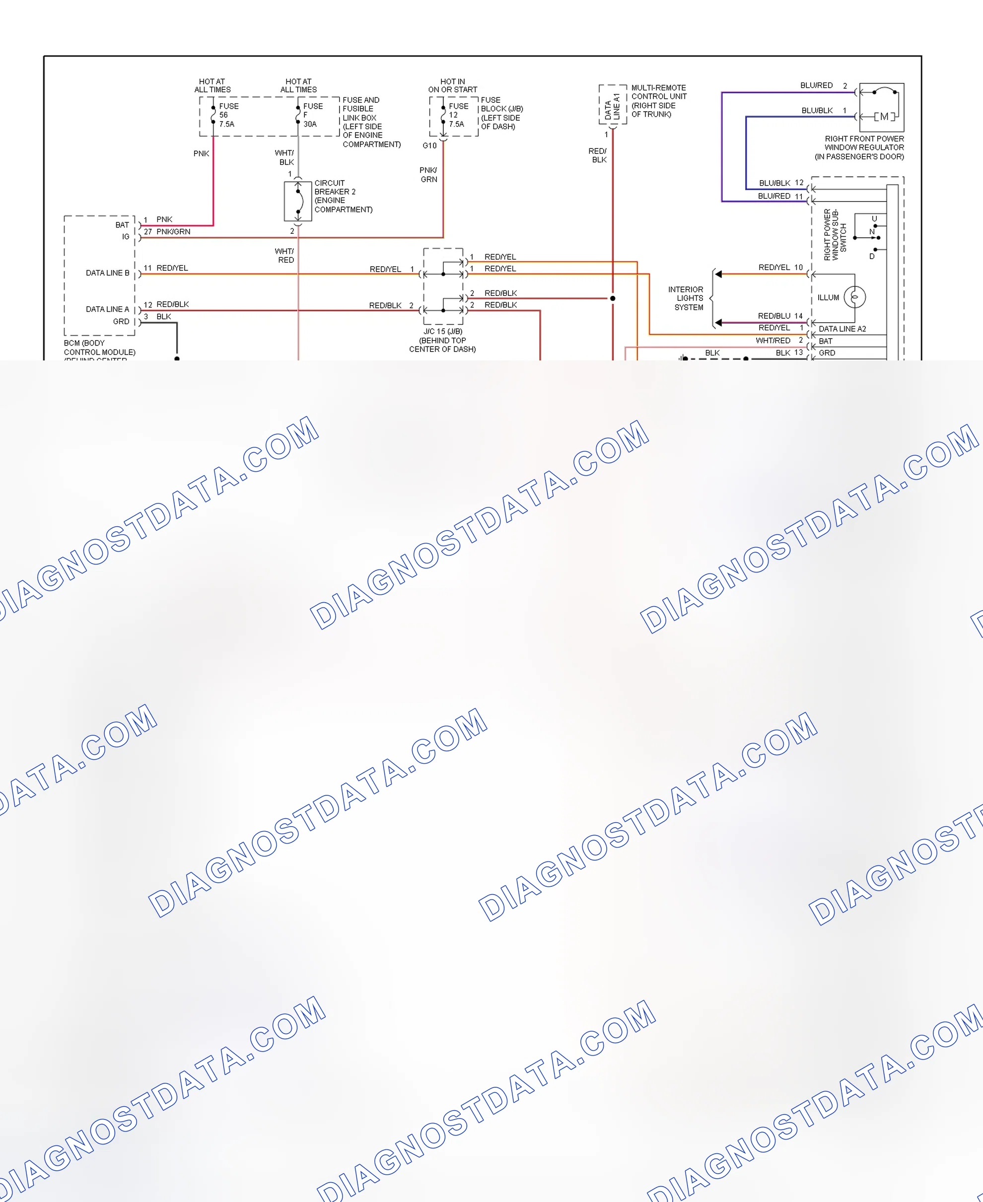 Scheme 1: Power Window System Wiring Diagram