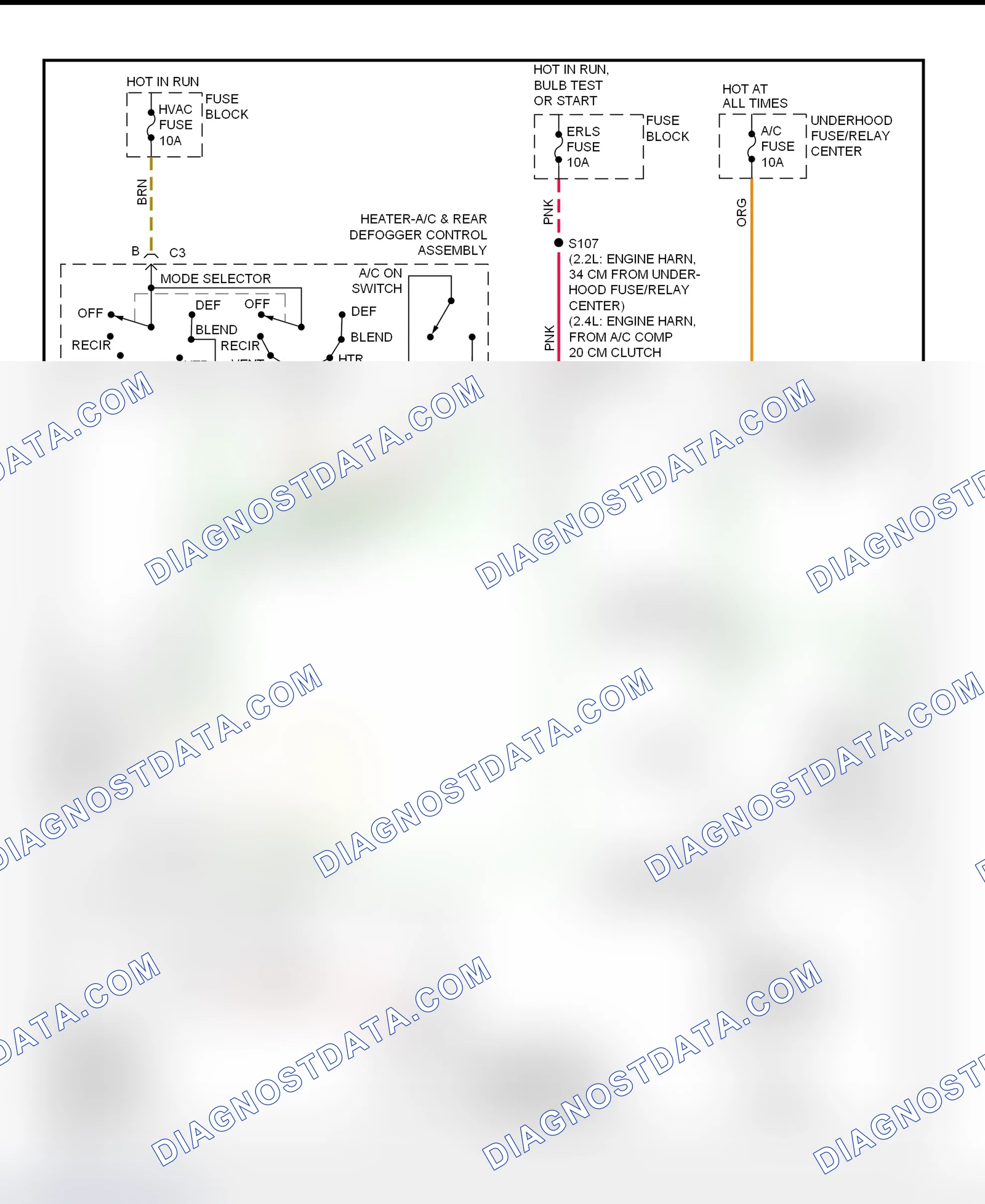 Scheme 48: A/C Compressor Clutch Control Circuit Wiring Diagram (2000 Cavalier & Sunfire)