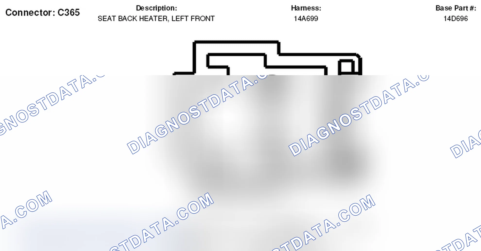 Scheme 115: Left Front Seat Back Heater Connector End View (C365)