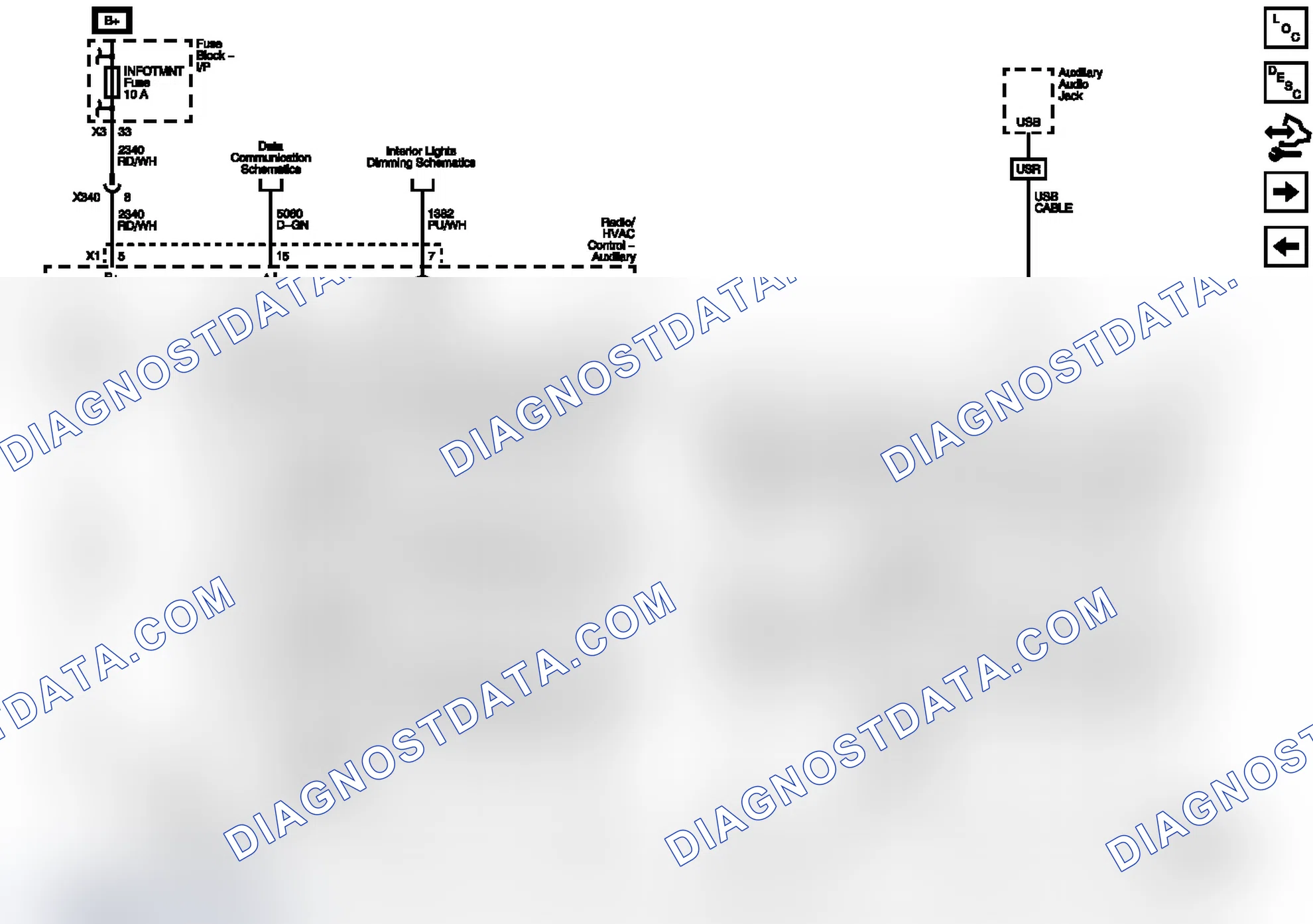 Scheme 9: Rear Seat Audio Controls, Lighting, Data Communication, and Infrared Module