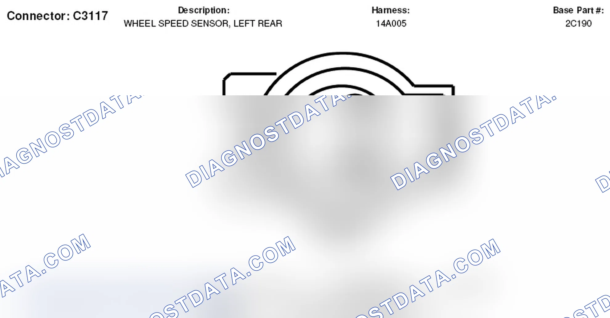 Scheme 264: Left Rear Wheel Speed Sensor Connector End View (C3117)