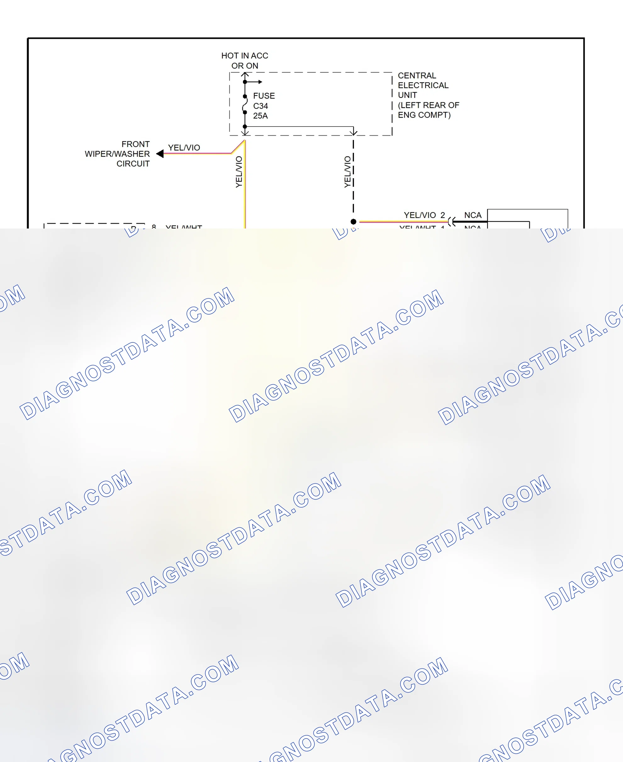 Fig. 12: Headlight Wiper/Washer System Wiring Diagram (C70, S70 & V70)