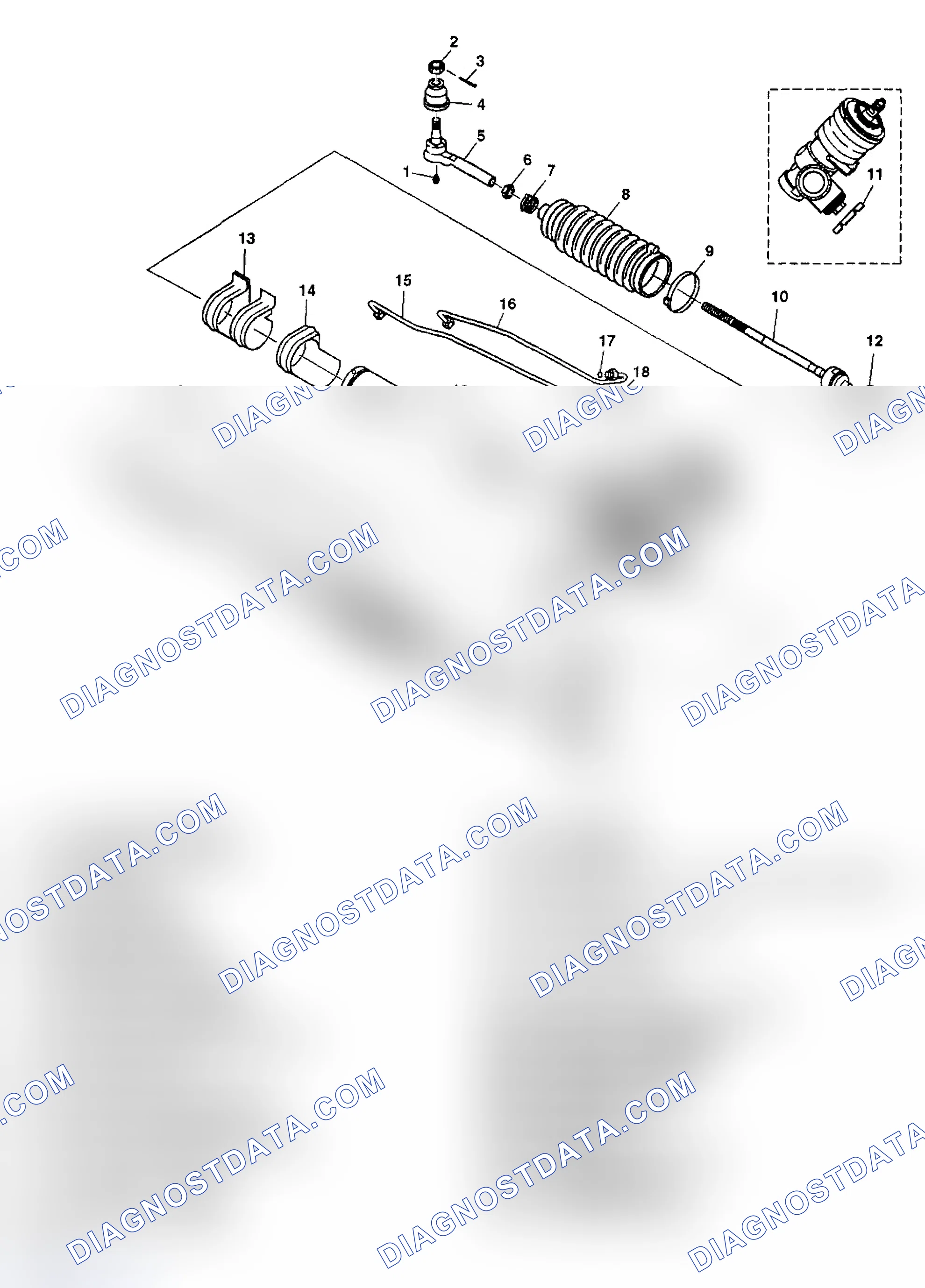Scheme 2: POWER STEERING GEAR DISASSEMBLED VIEW (MAGNASTEER)