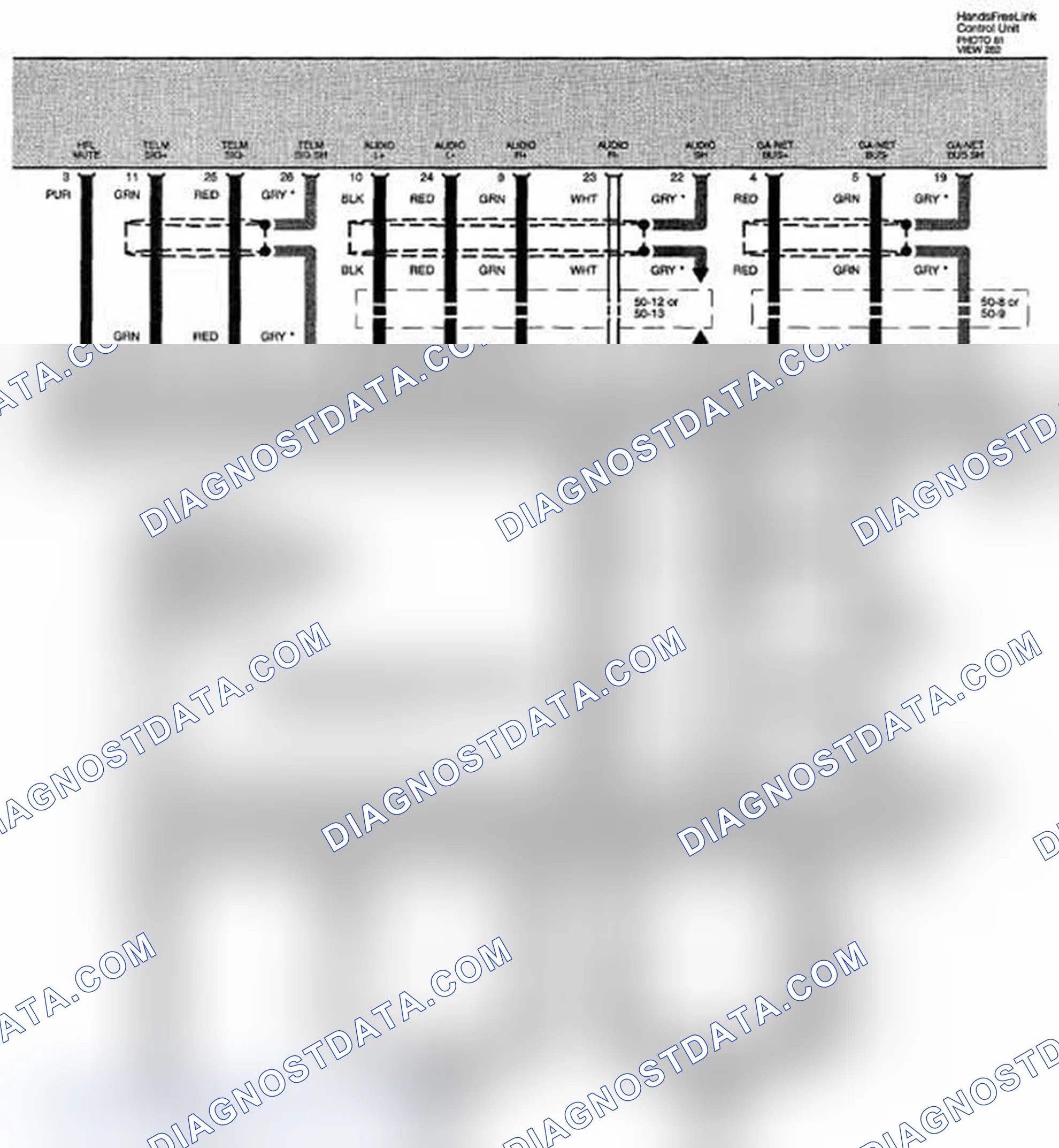 Scheme 307: HFL System (HandsFreeLink) Circuit Diagram - Without Navigation (Page 152-1)